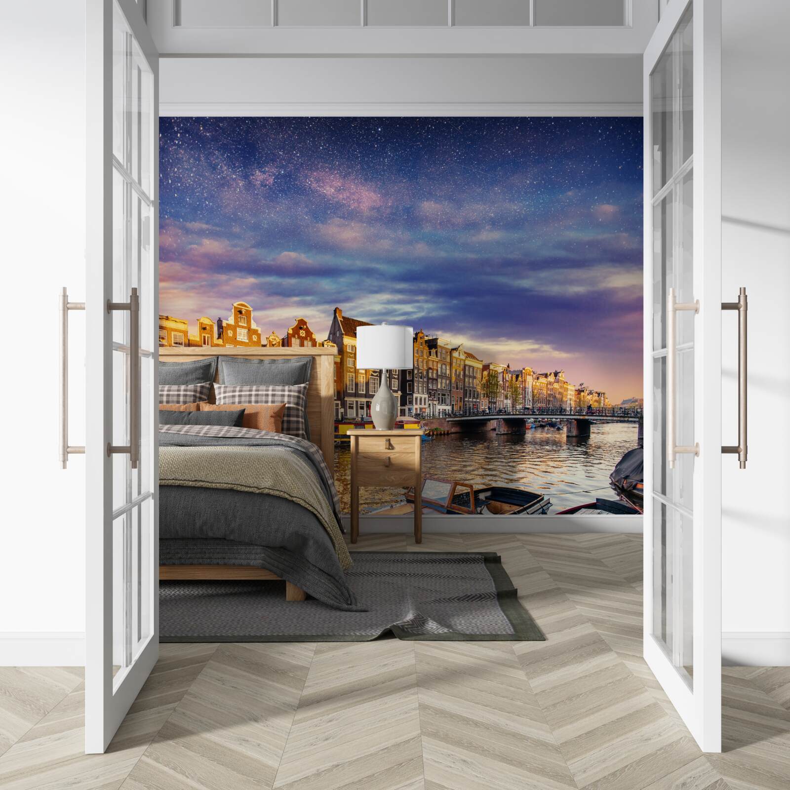 Fototapeta Svetlo prebúdza starobylé mesto na pobreží