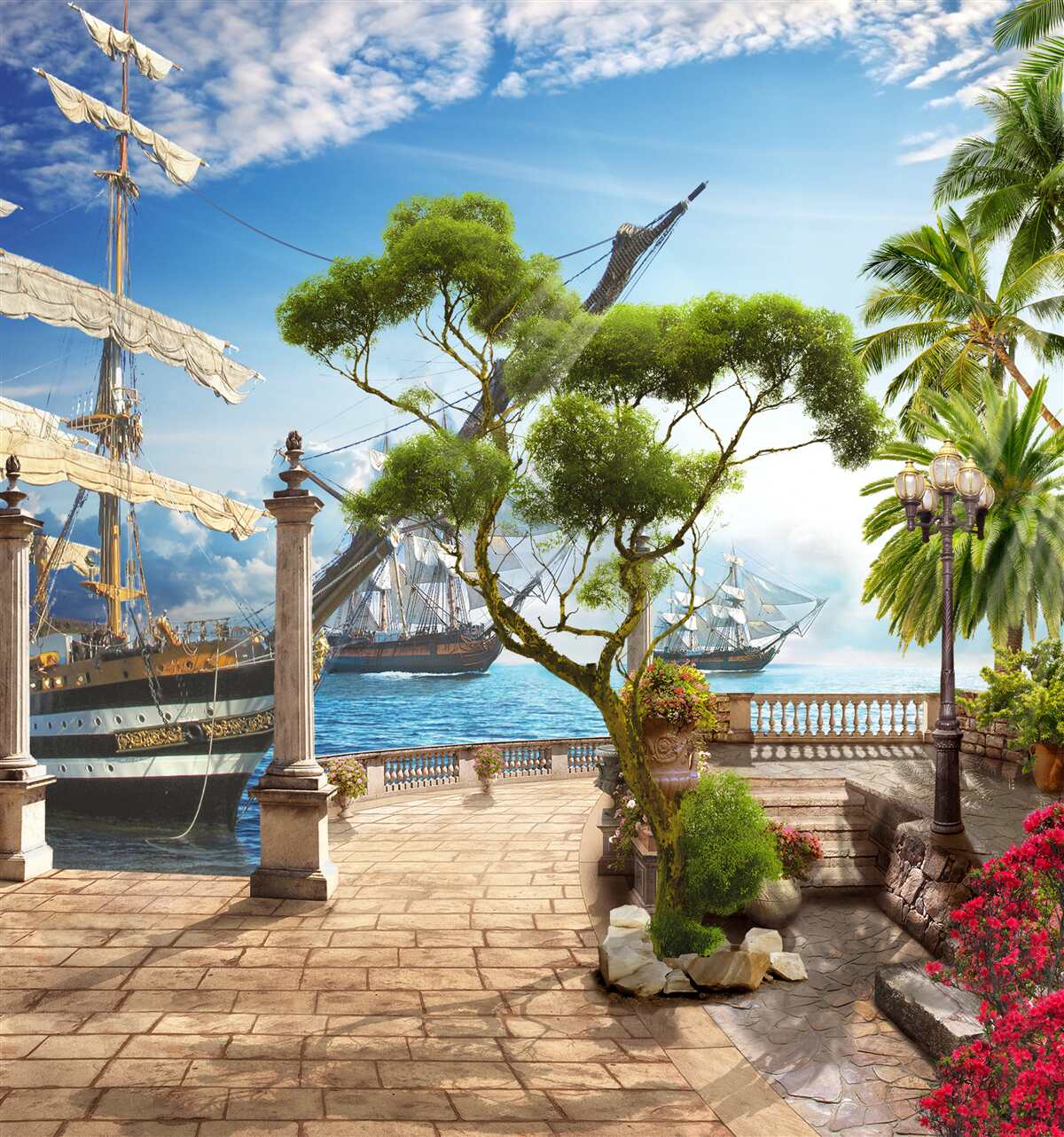 Fototapeta cesta k rieke a promenáda