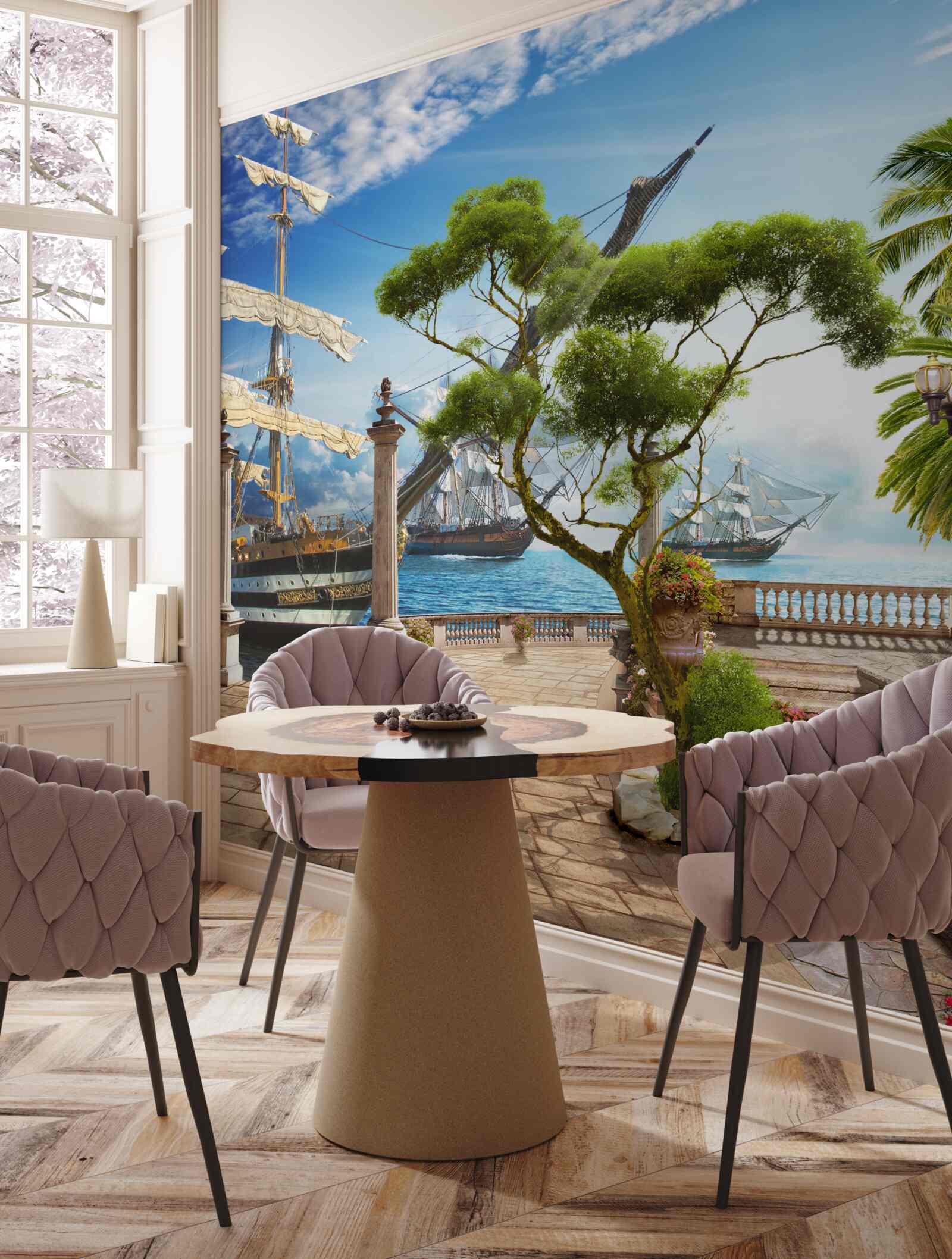 Fototapeta cesta k rieke a promenáda