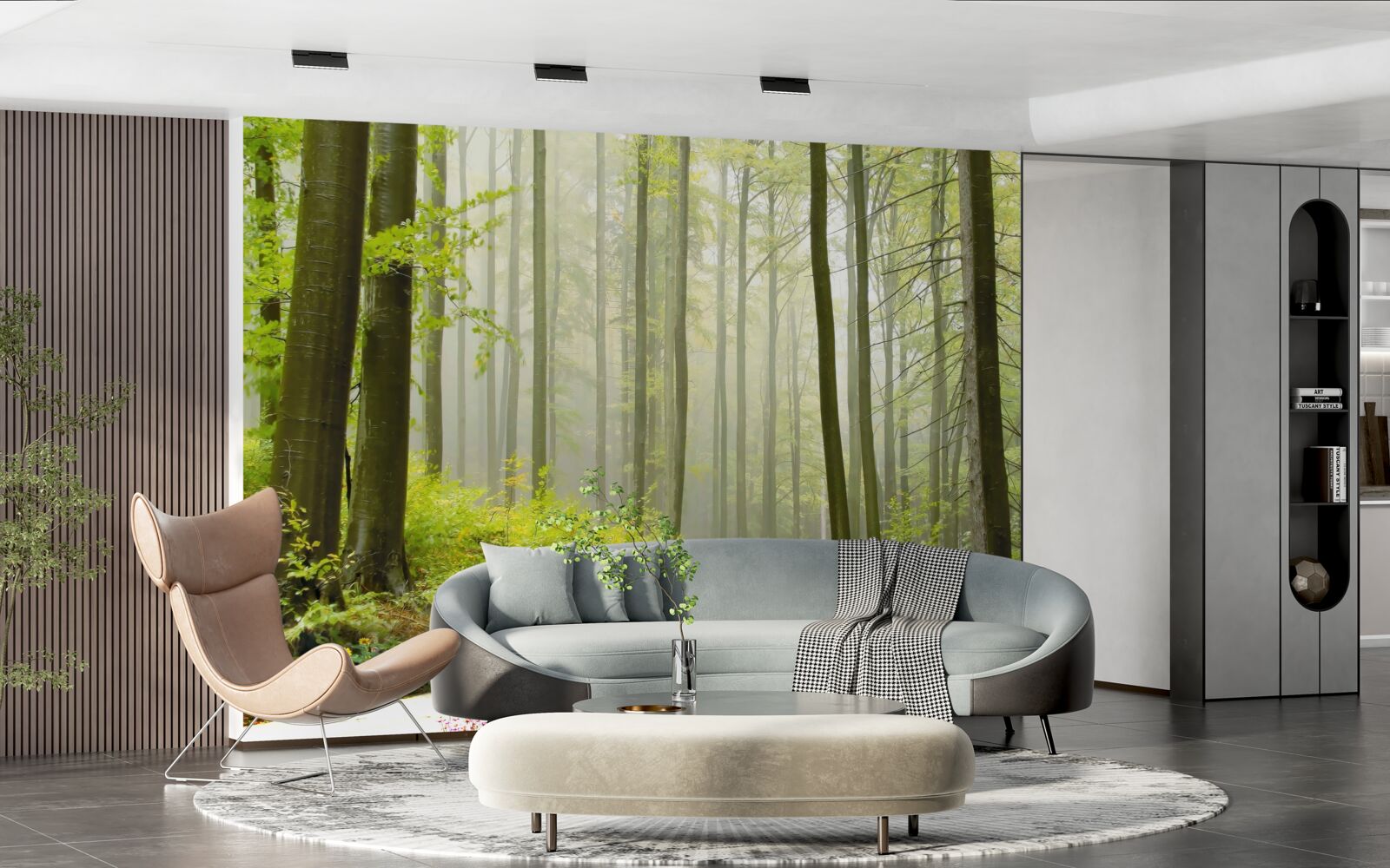 Fototapeta malý hmly v pôvabnom lese