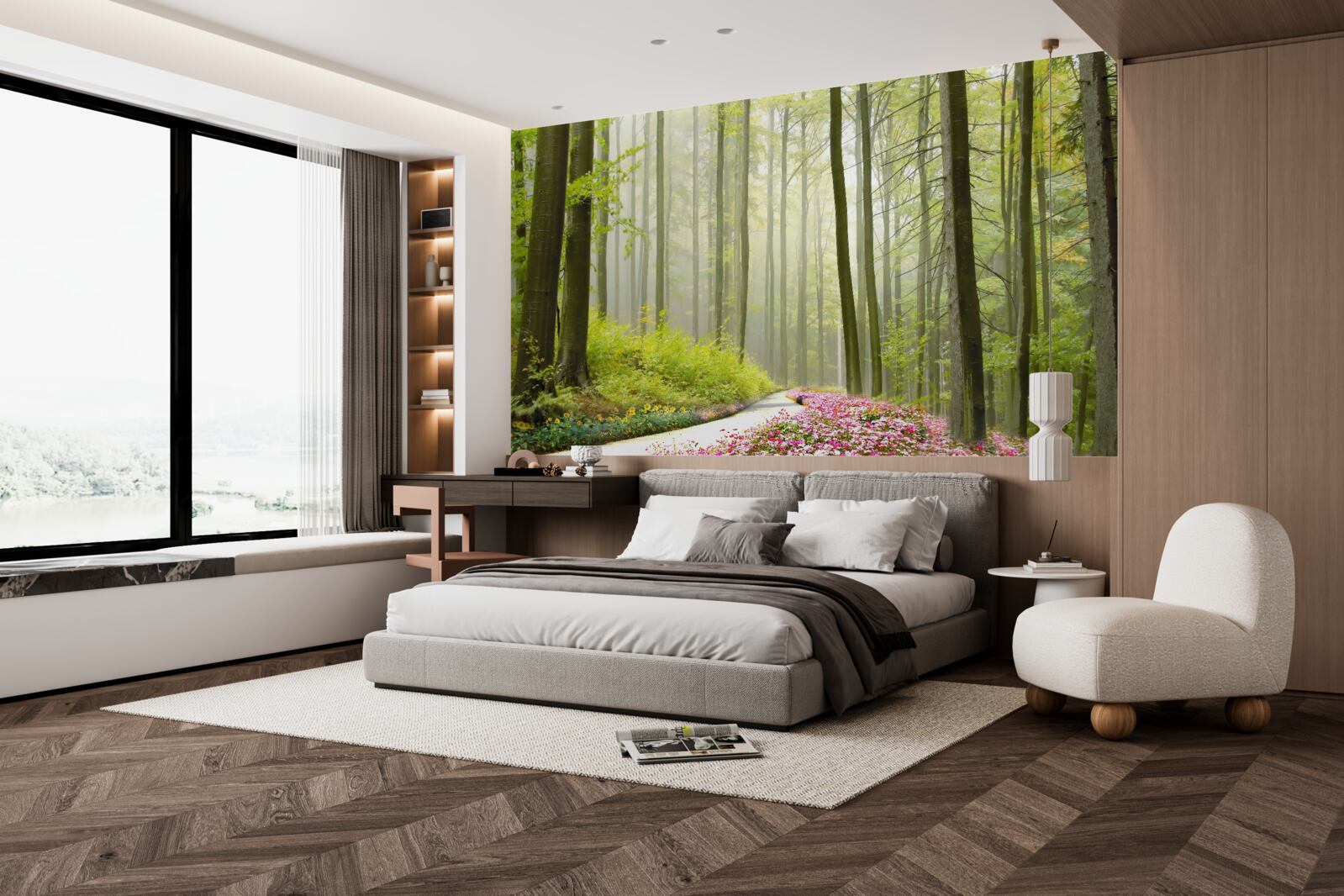 Fototapeta malý hmly v pôvabnom lese