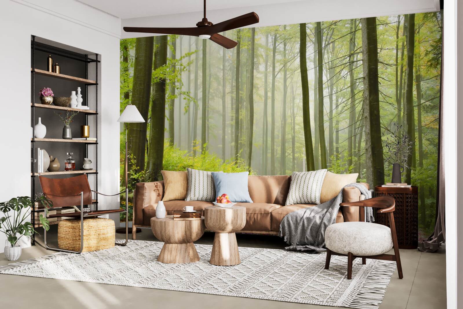 Fototapeta malý hmly v pôvabnom lese