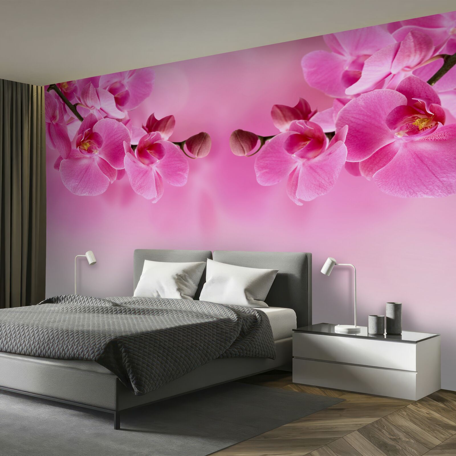 Fototapeta konáre ružovej orchidey na svetlom pozadí