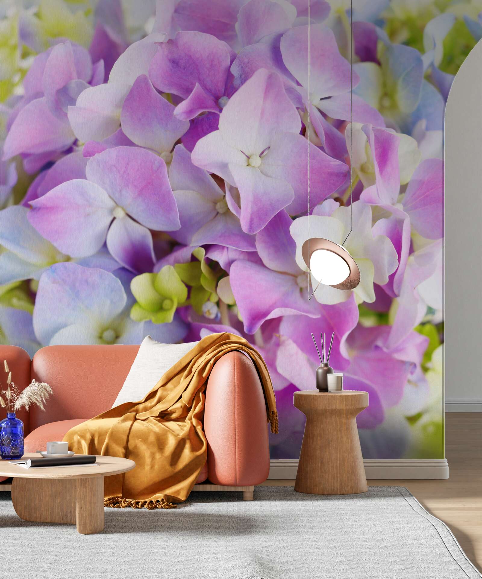 Fototapeta kytica bohatých hortenzií