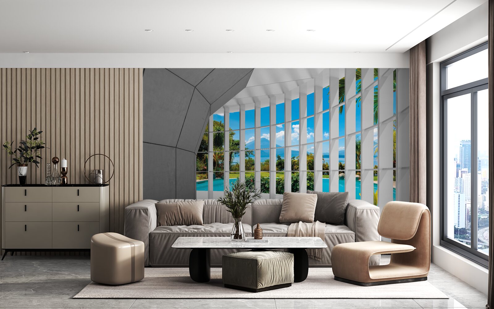 Fototapeta moderný štýl v hale, vytvárajúci pocit perspektívy