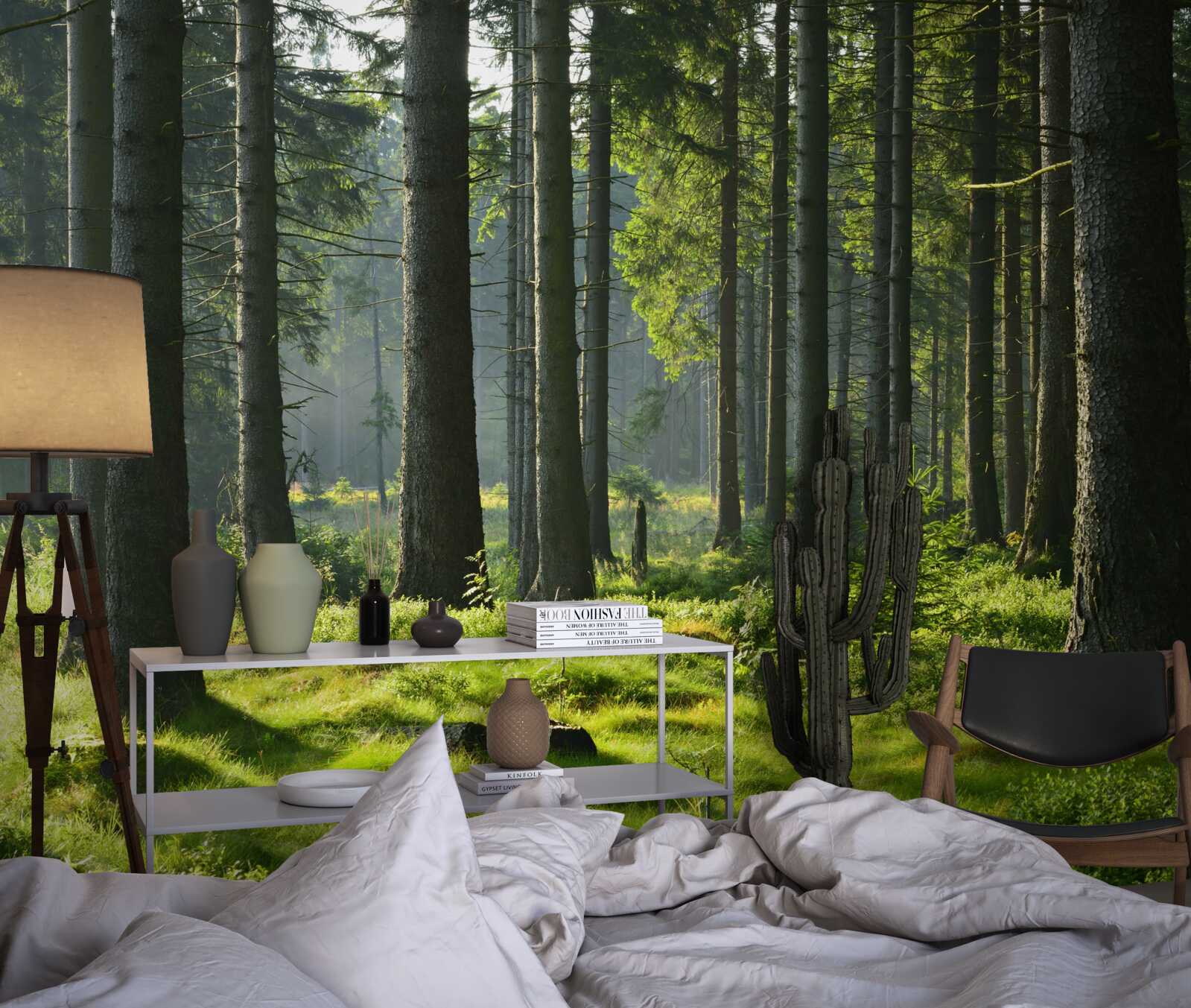 Fototapeta vysoké staré stromy a zelený mach