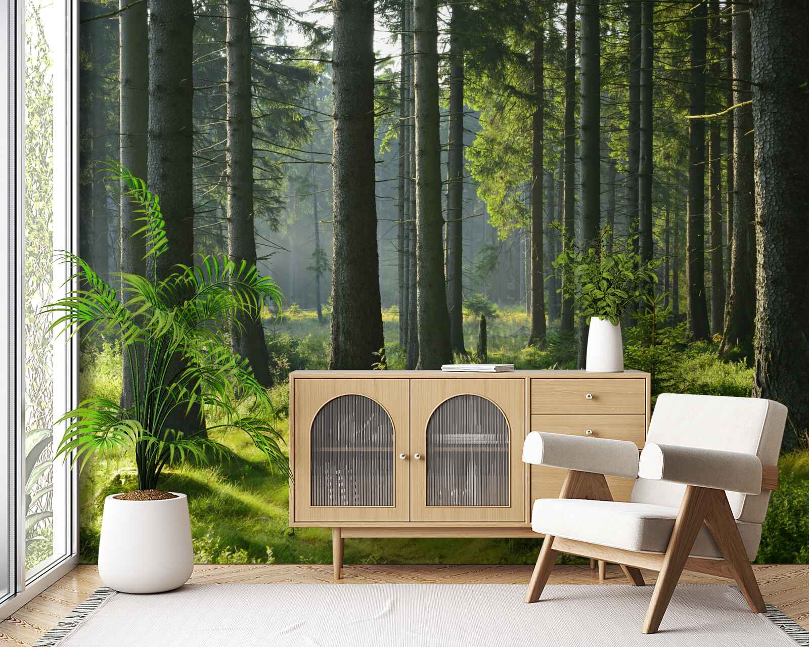 Fototapeta vysoké staré stromy a zelený mach