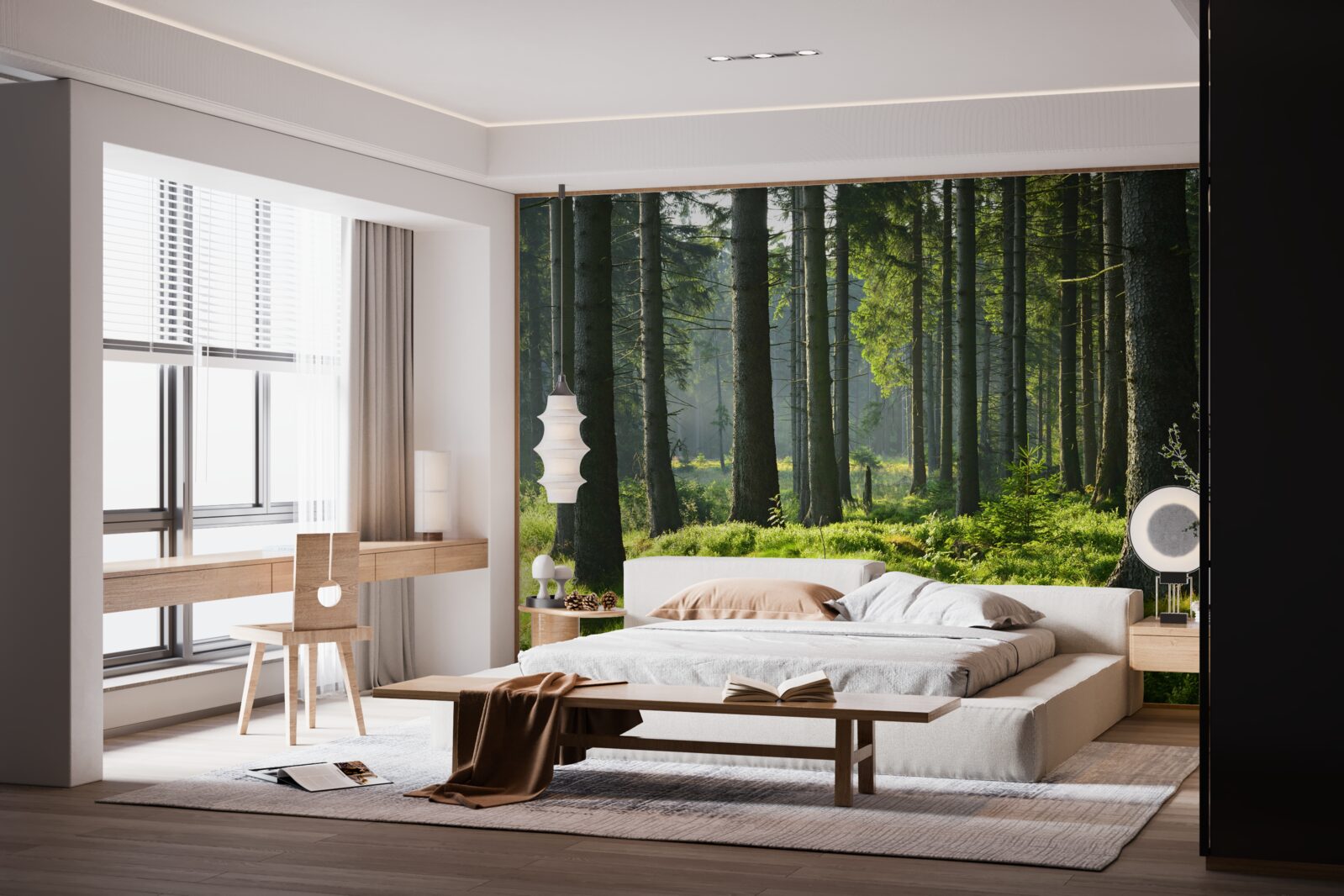 Fototapeta vysoké staré stromy a zelený mach