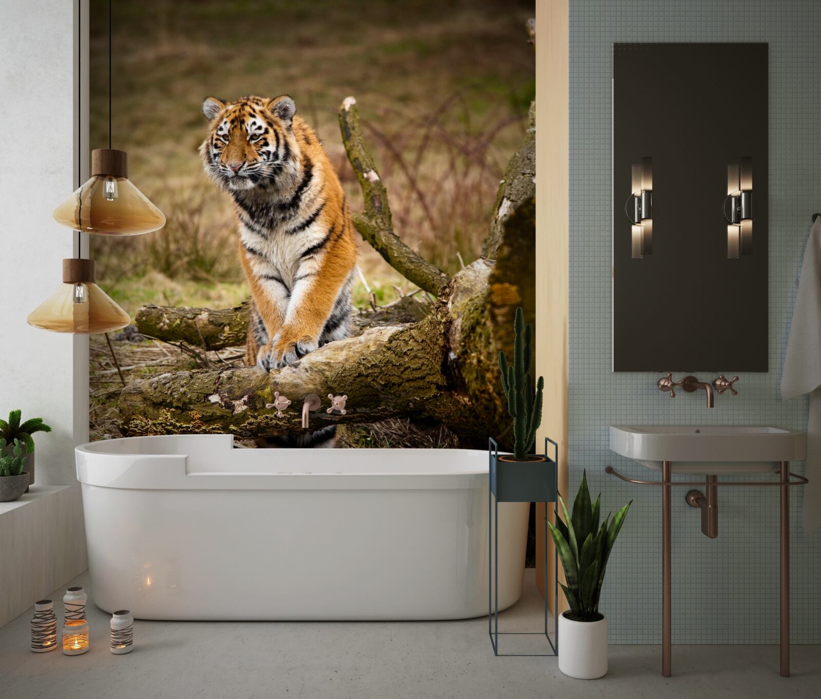 Fototapeta tiger sedí na konári a čaká na svoju korisť