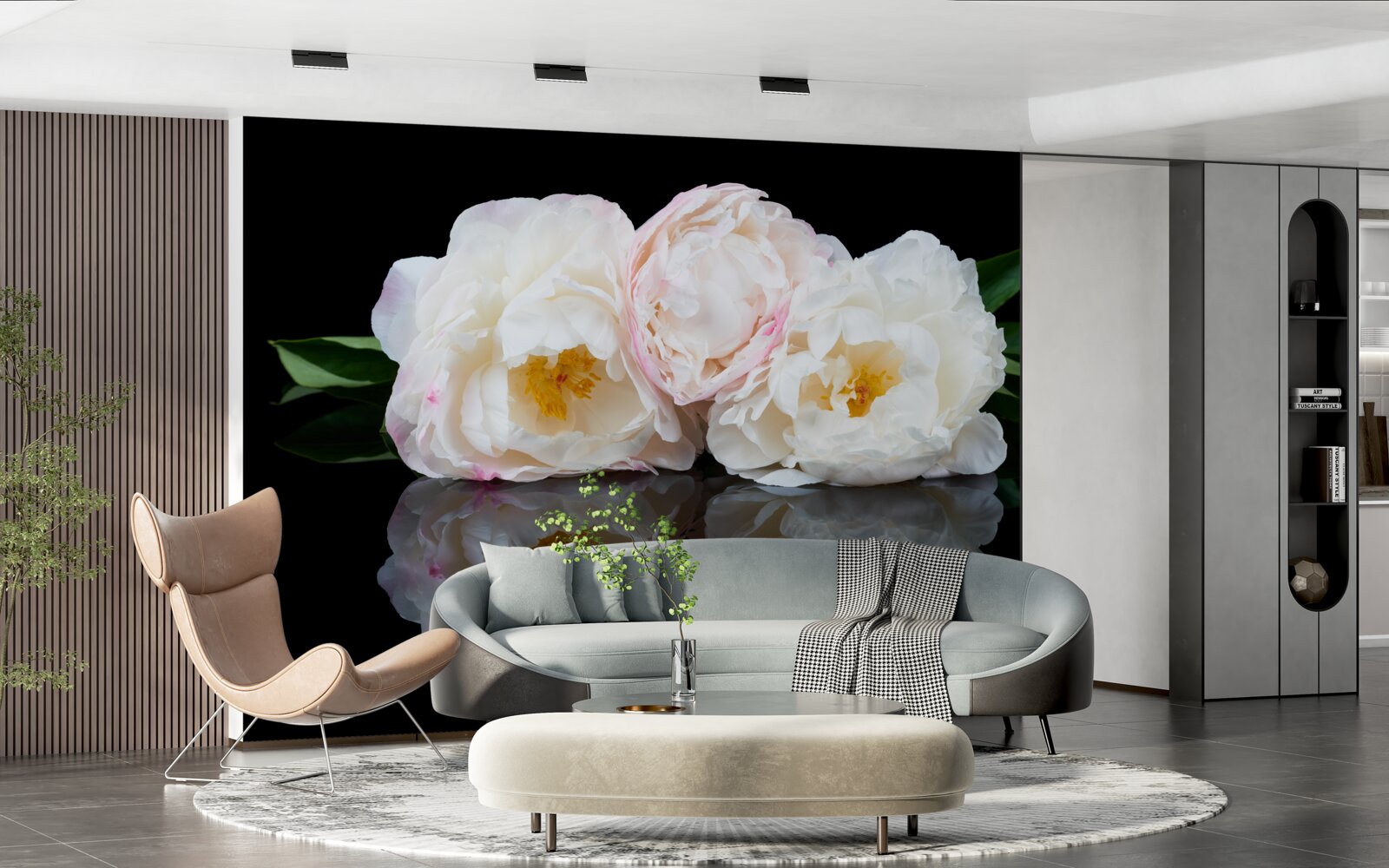 Fototapeta kytica bielych kvetov odrážajúcich sa vode