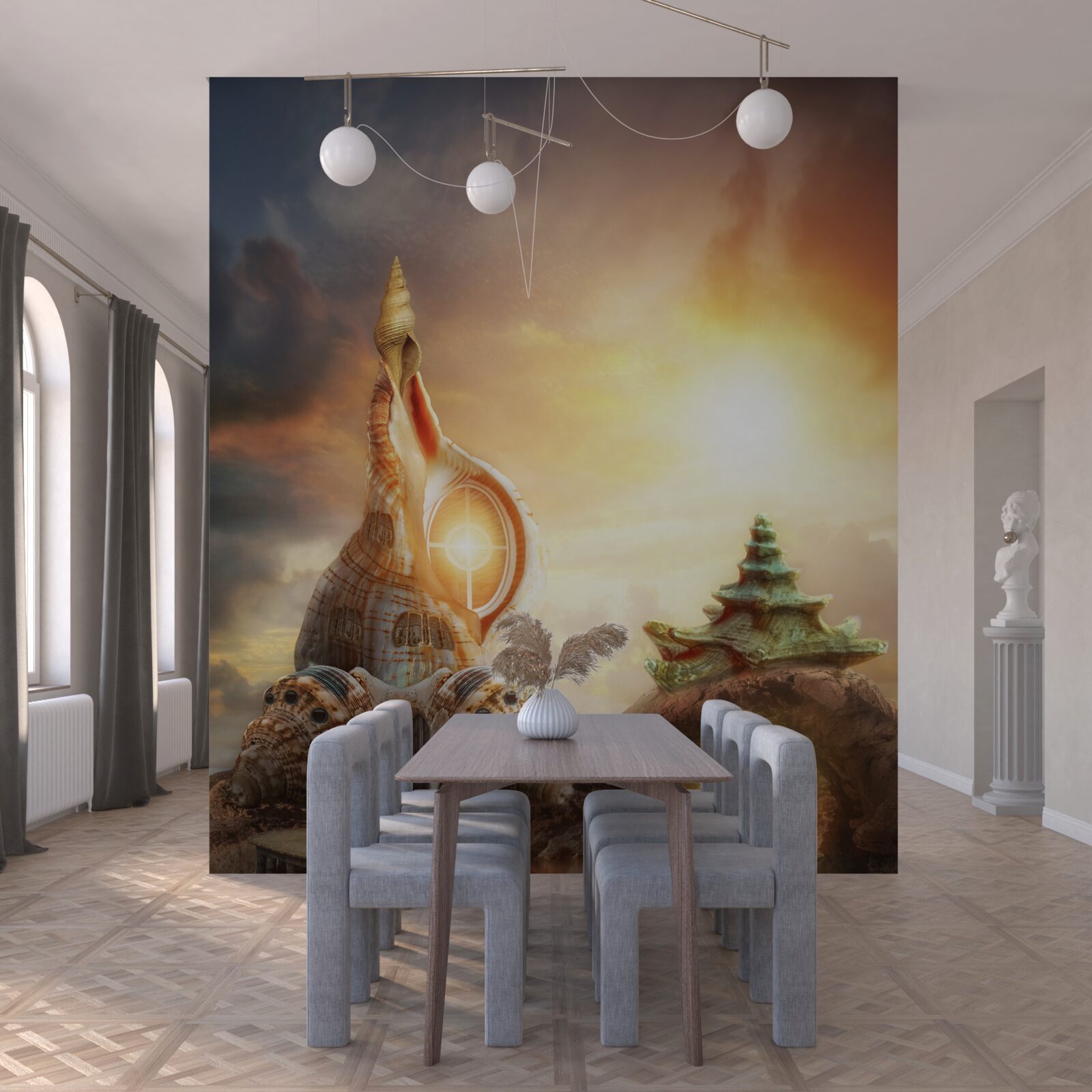 Fototapeta cesta pozdĺž vody a útesov v japonskom štýle