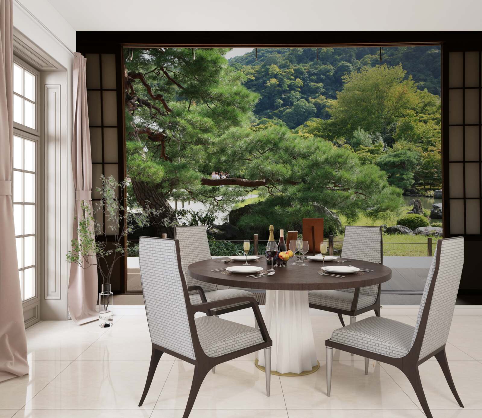 Fototapeta Záhrada v japonskom štýle s vlastnou terasou