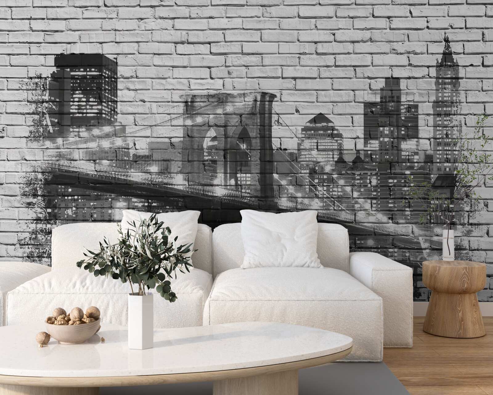 Fototapeta panoráma manhattanského mosta na tehle