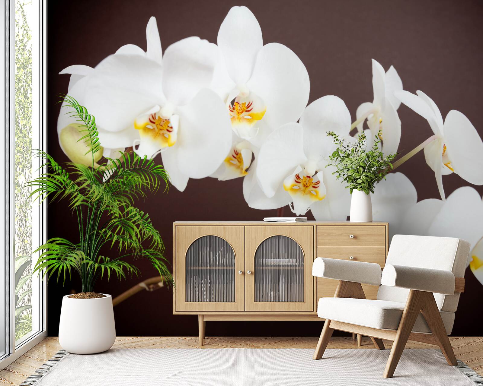 Fototapeta biele kvety mladých stromov