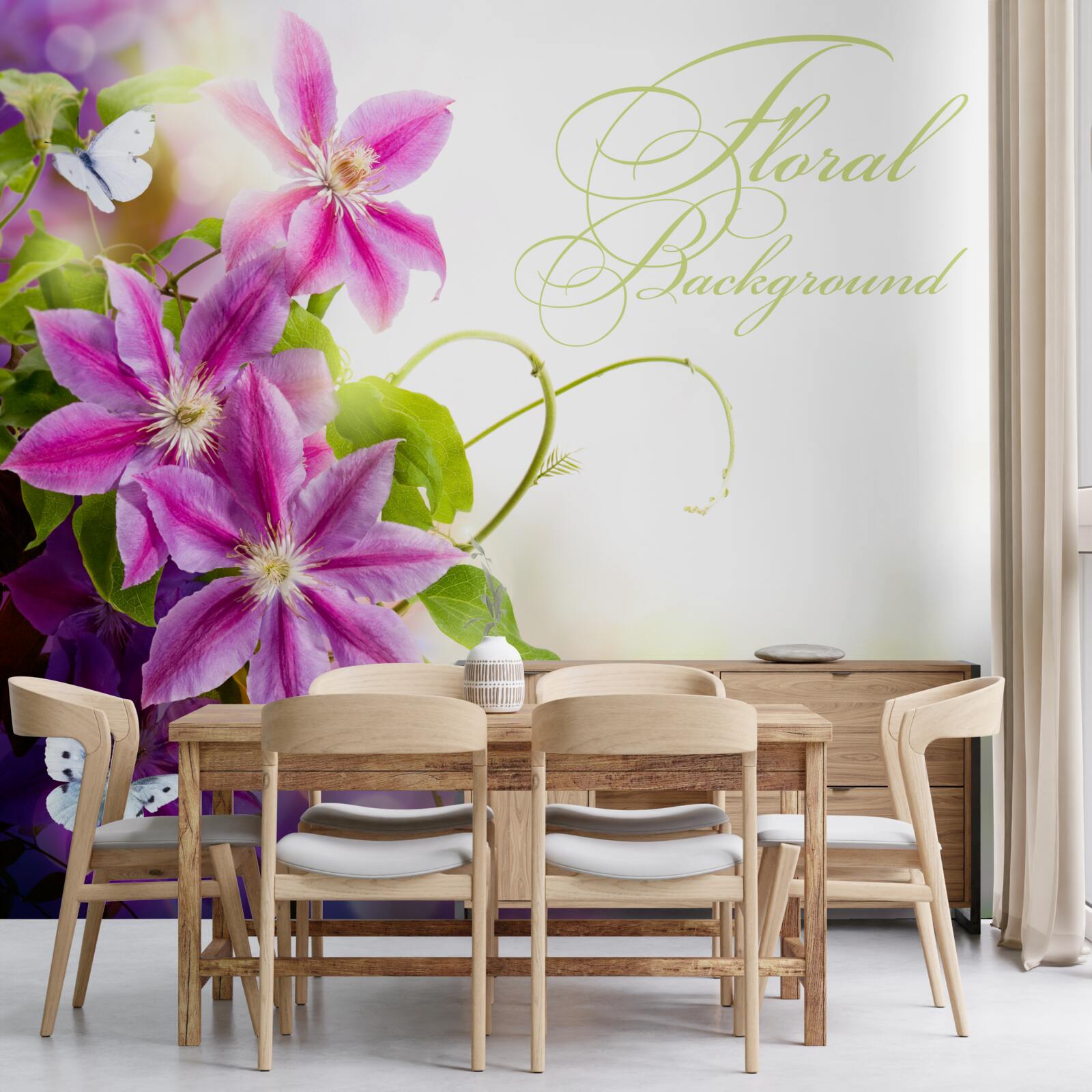 Fototapeta krásne kvety levandule a svetlé motýle