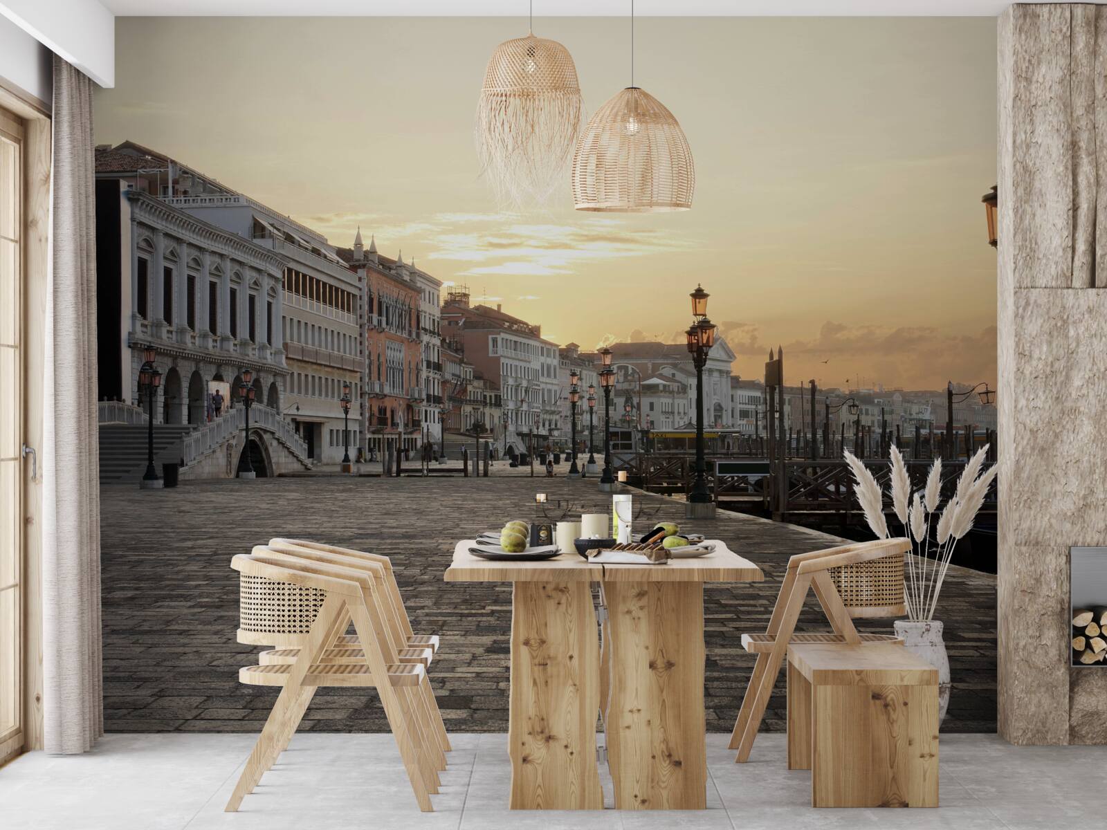 Fototapeta opustené nábrežie čakajúce na západ slnka