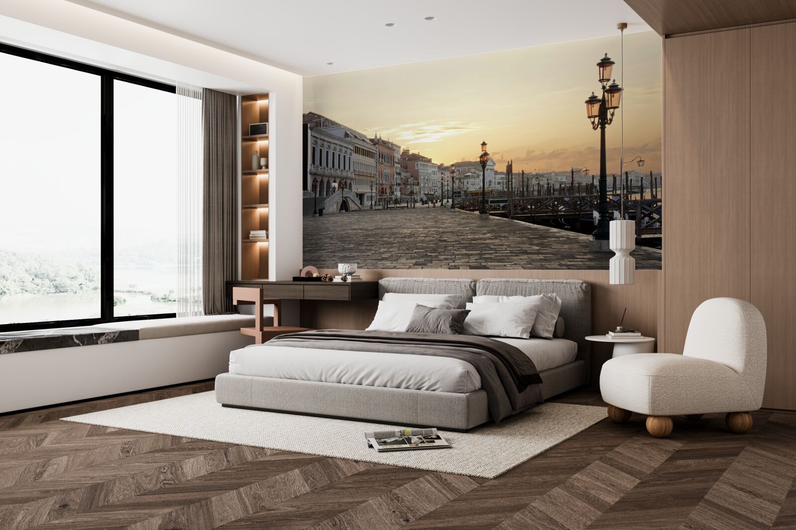 Fototapeta opustené nábrežie čakajúce na západ slnka