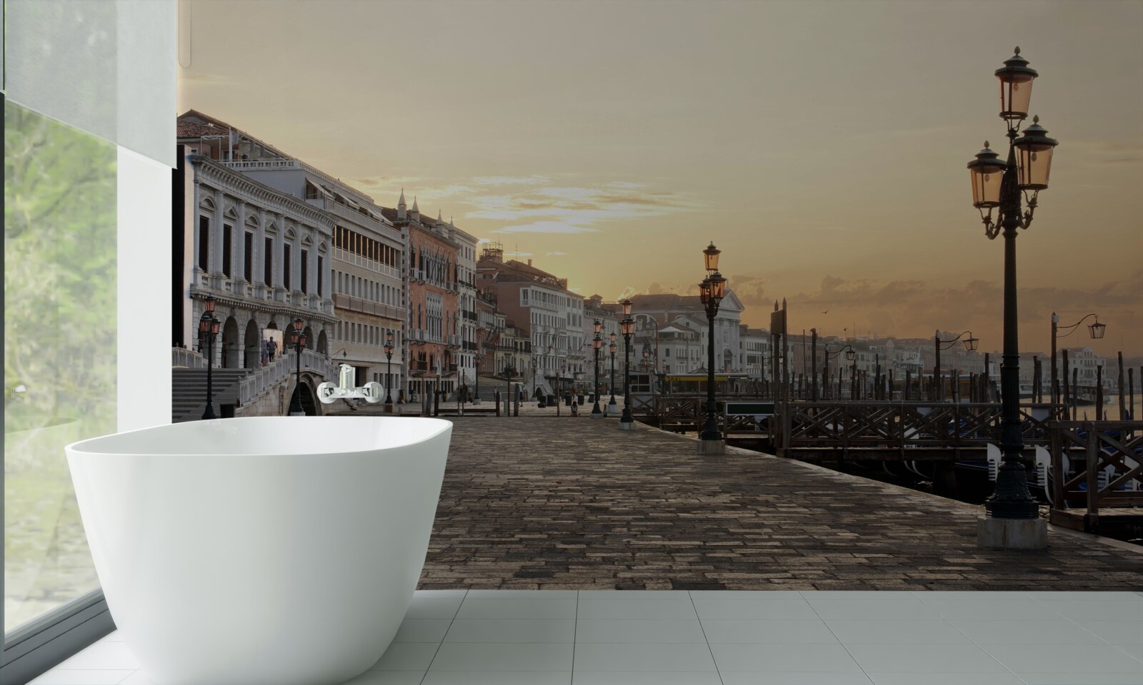 Fototapeta opustené nábrežie čakajúce na západ slnka