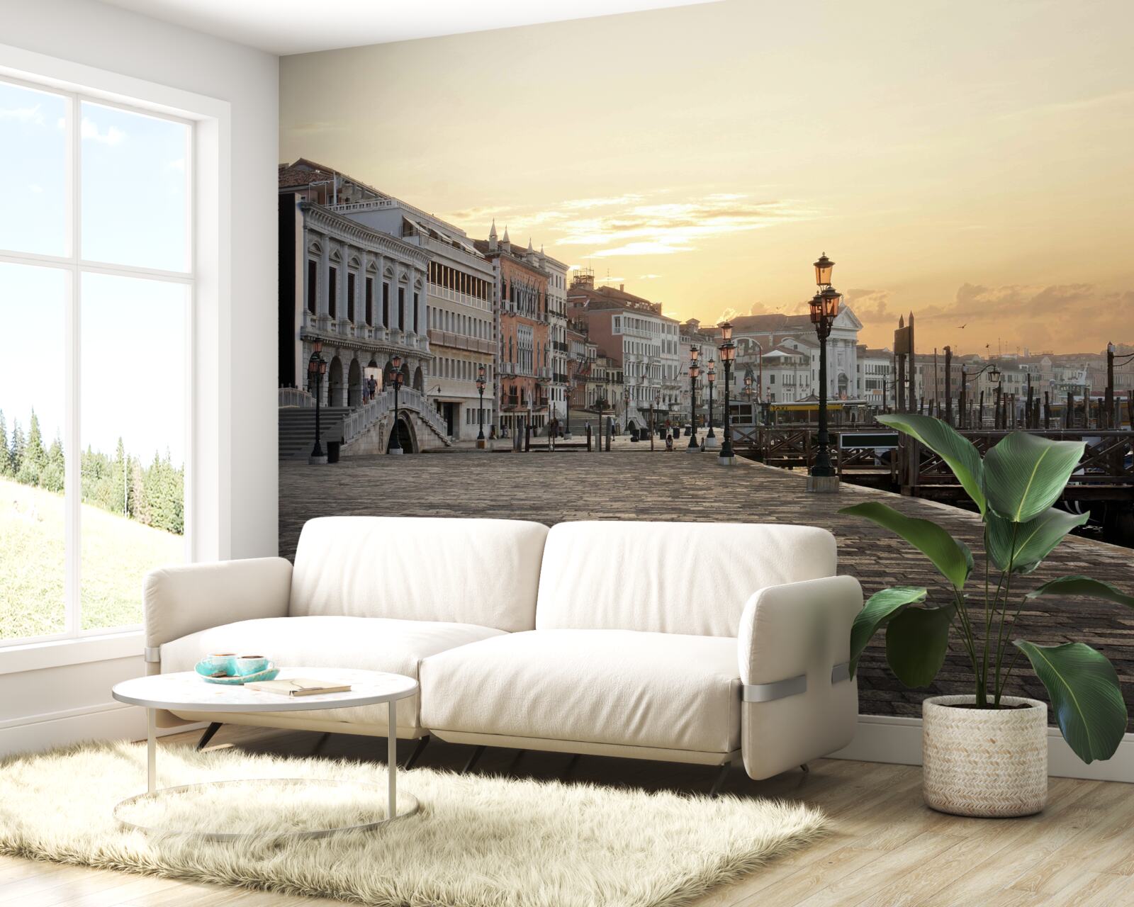 Fototapeta opustené nábrežie čakajúce na západ slnka