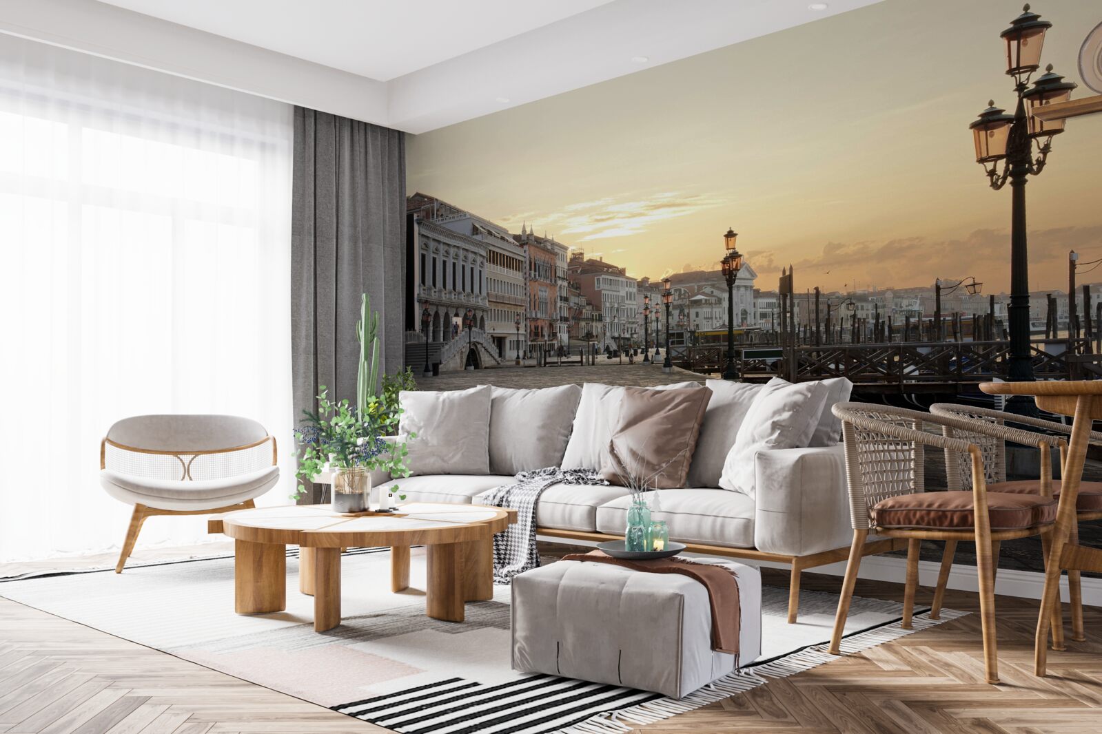 Fototapeta opustené nábrežie čakajúce na západ slnka