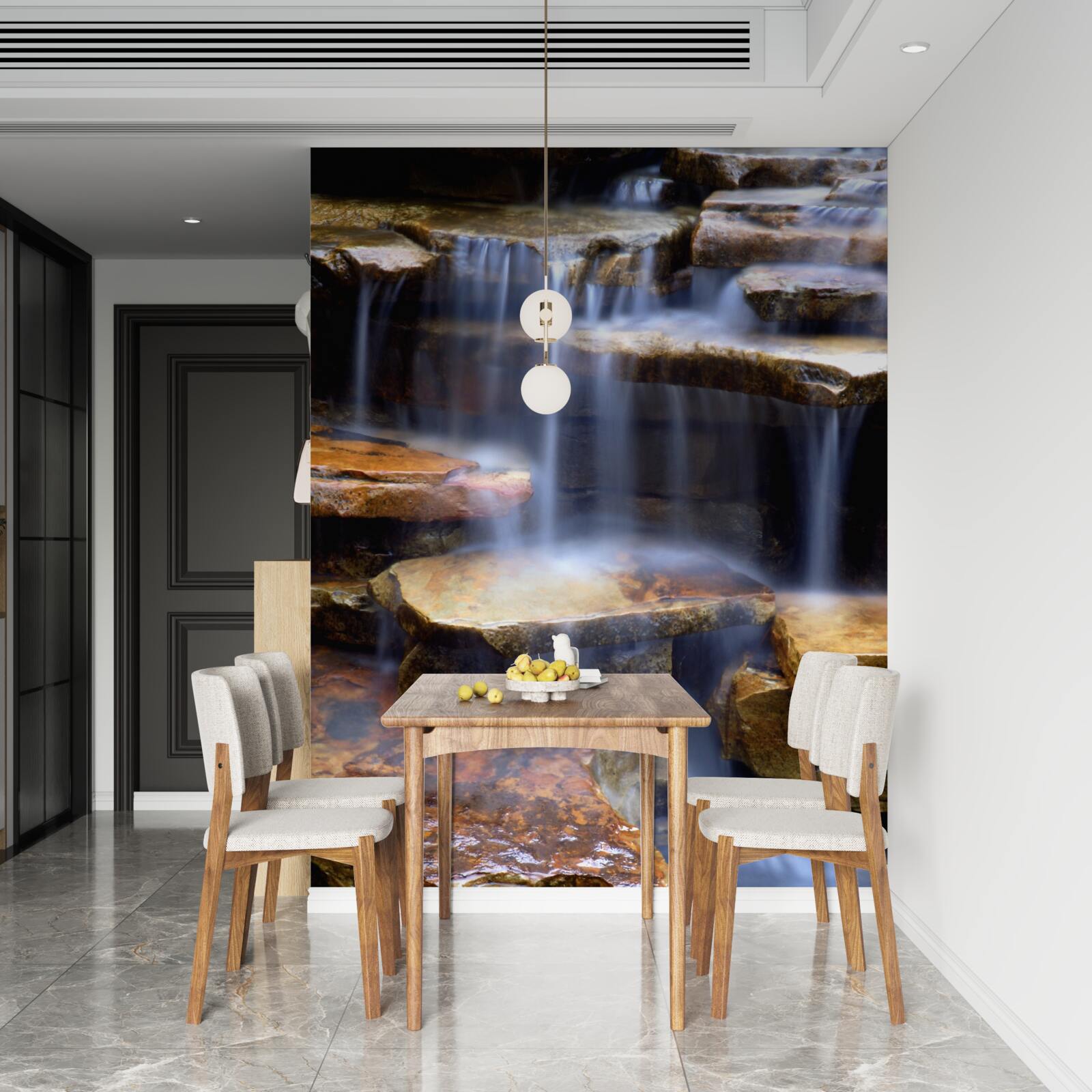 Fototapeta reťaz vodopádov s kamennými rímsami