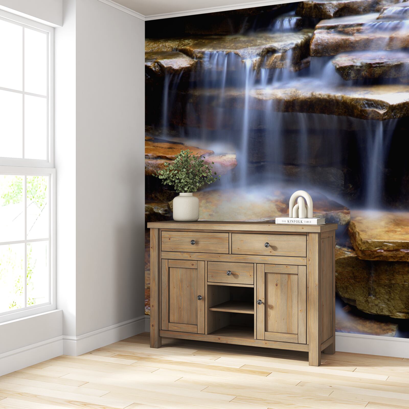 Fototapeta reťaz vodopádov s kamennými rímsami