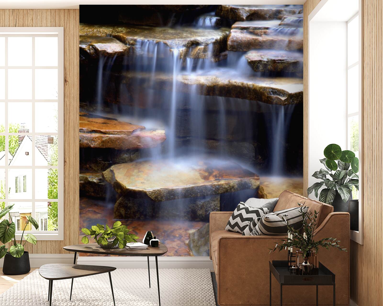 Fototapeta reťaz vodopádov s kamennými rímsami