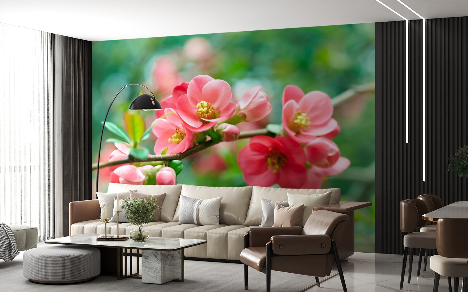 Fototapeta červené kvety ovocných stromov