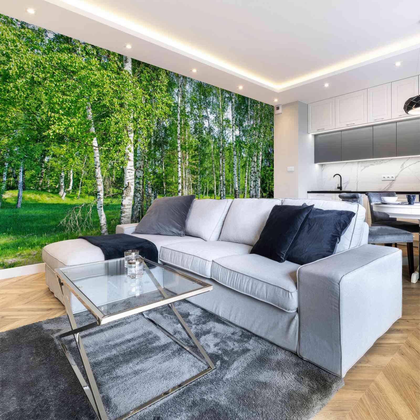 Fototapeta V lete sa vetrík rozrastá so zelenými listami