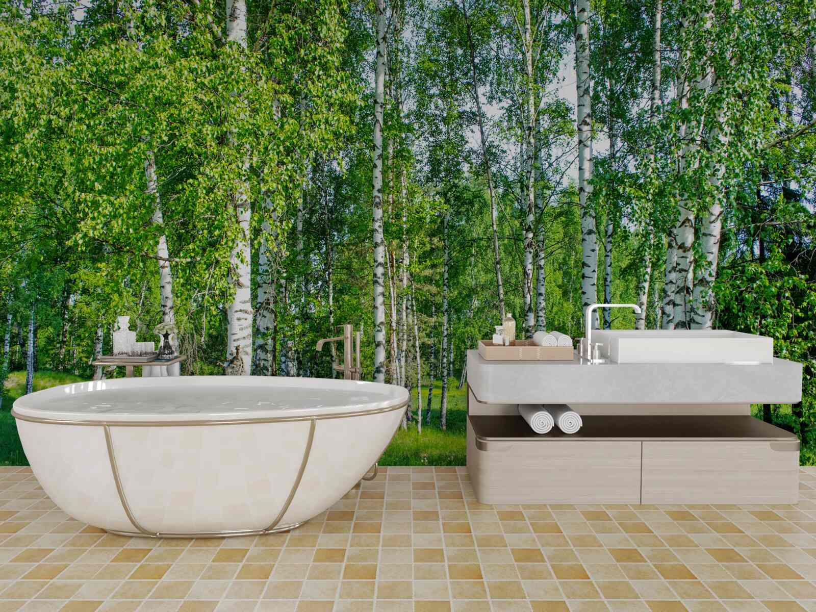 Fototapeta V lete sa vetrík rozrastá so zelenými listami