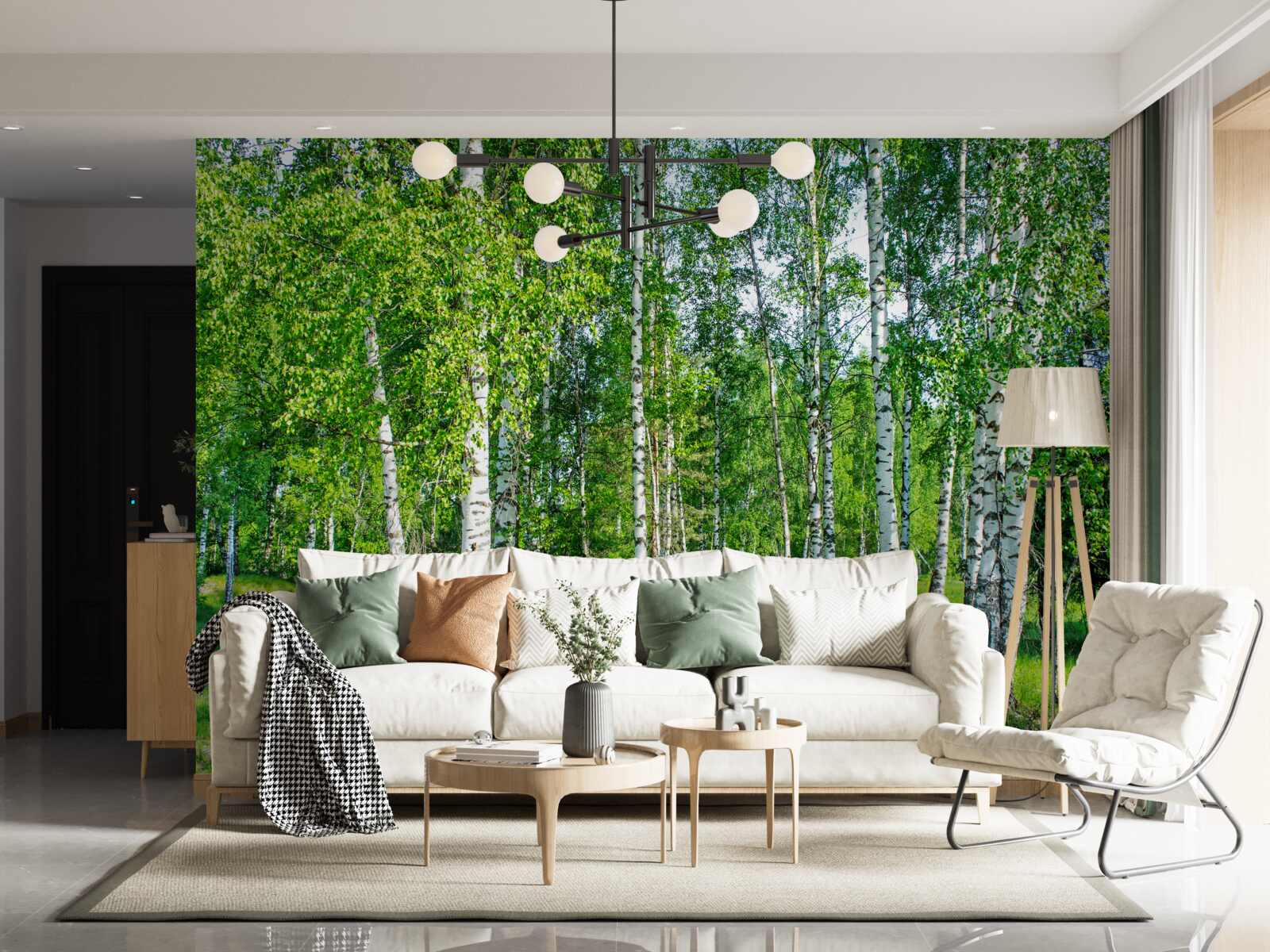 Fototapeta V lete sa vetrík rozrastá so zelenými listami