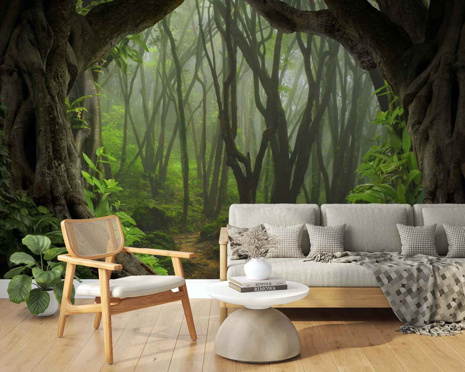 Fototapeta svieža smaragdová palisáda stromov