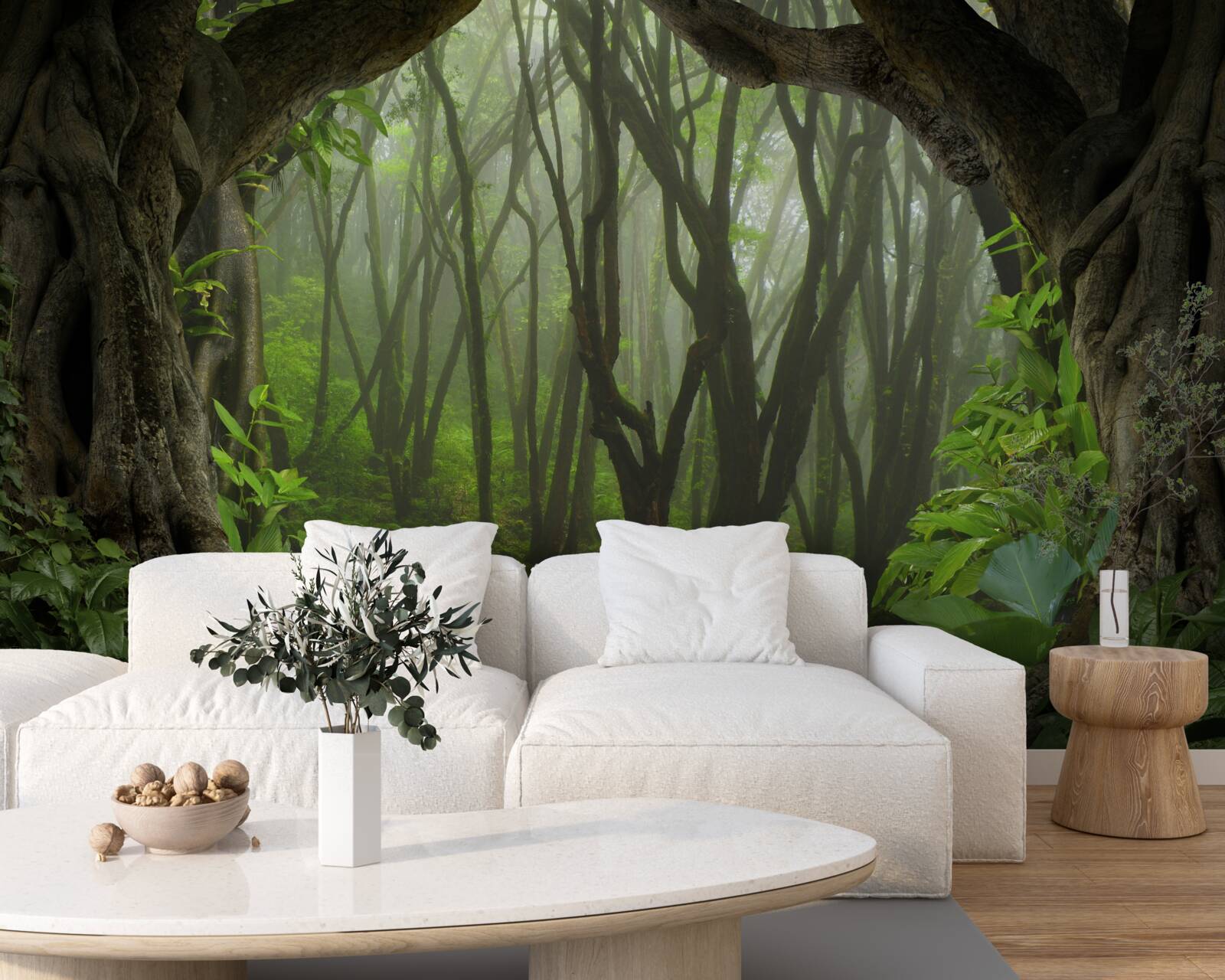 Fototapeta svieža smaragdová palisáda stromov