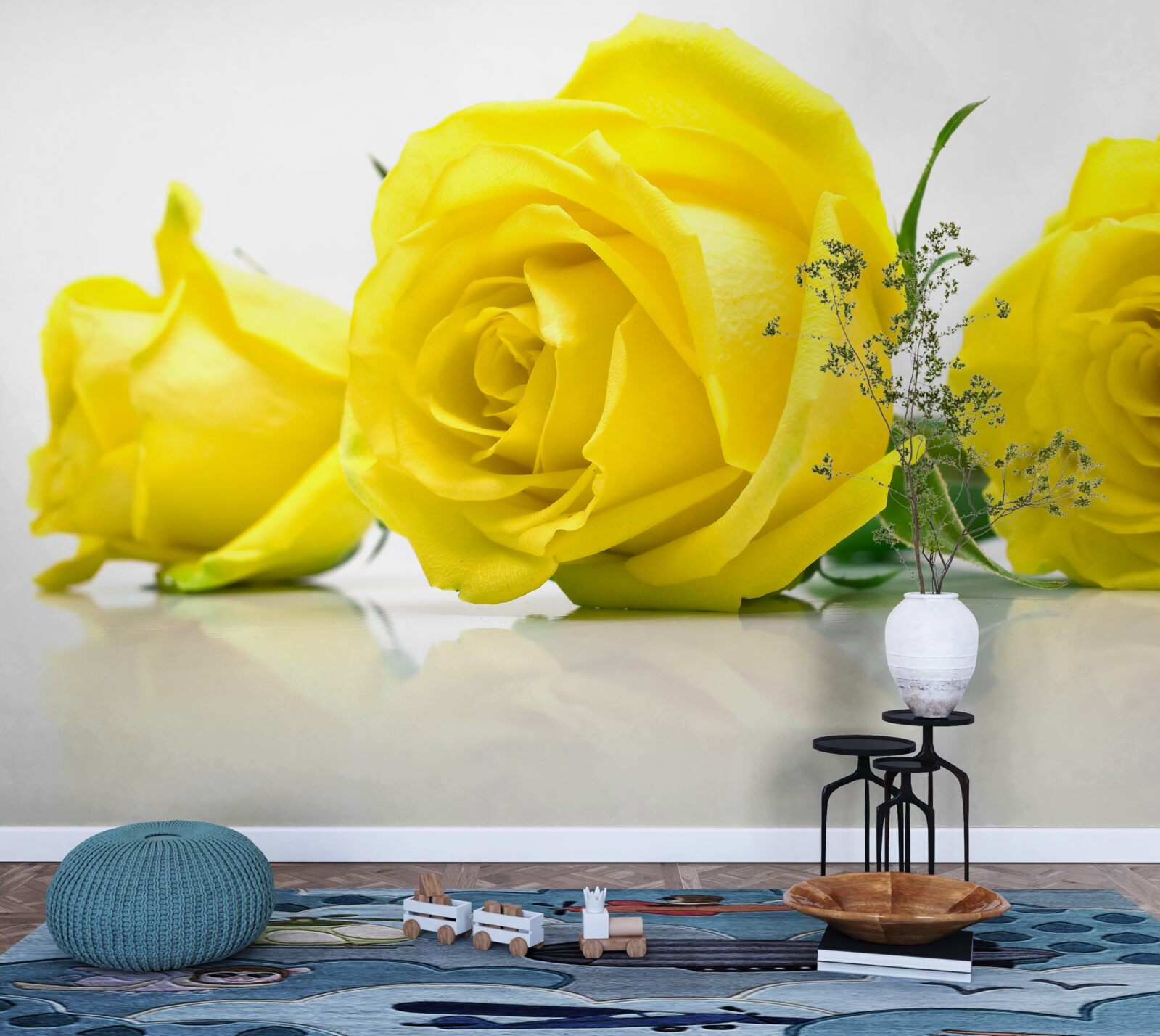 Fototapeta tri krásne žlté ruže