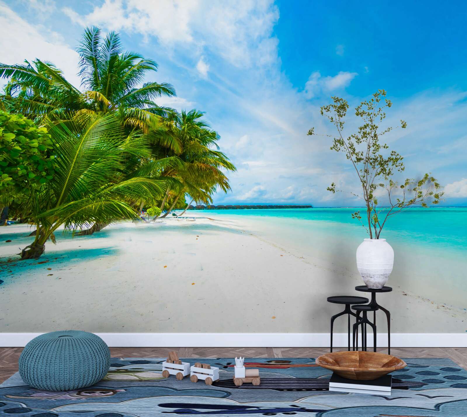 Fototapeta piesočné pobrežie a tyrkysová voda oceánu