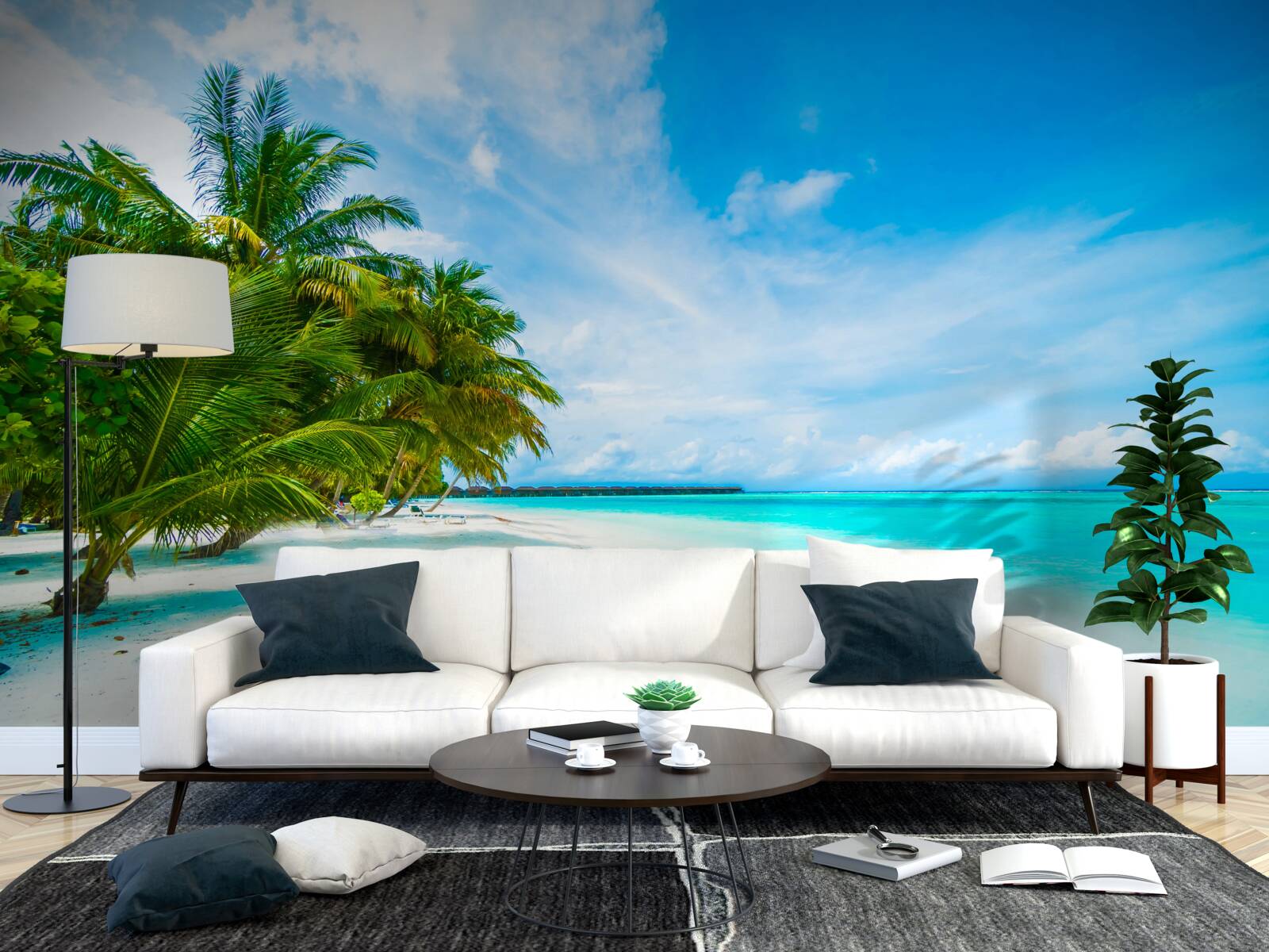 Fototapeta piesočné pobrežie a tyrkysová voda oceánu