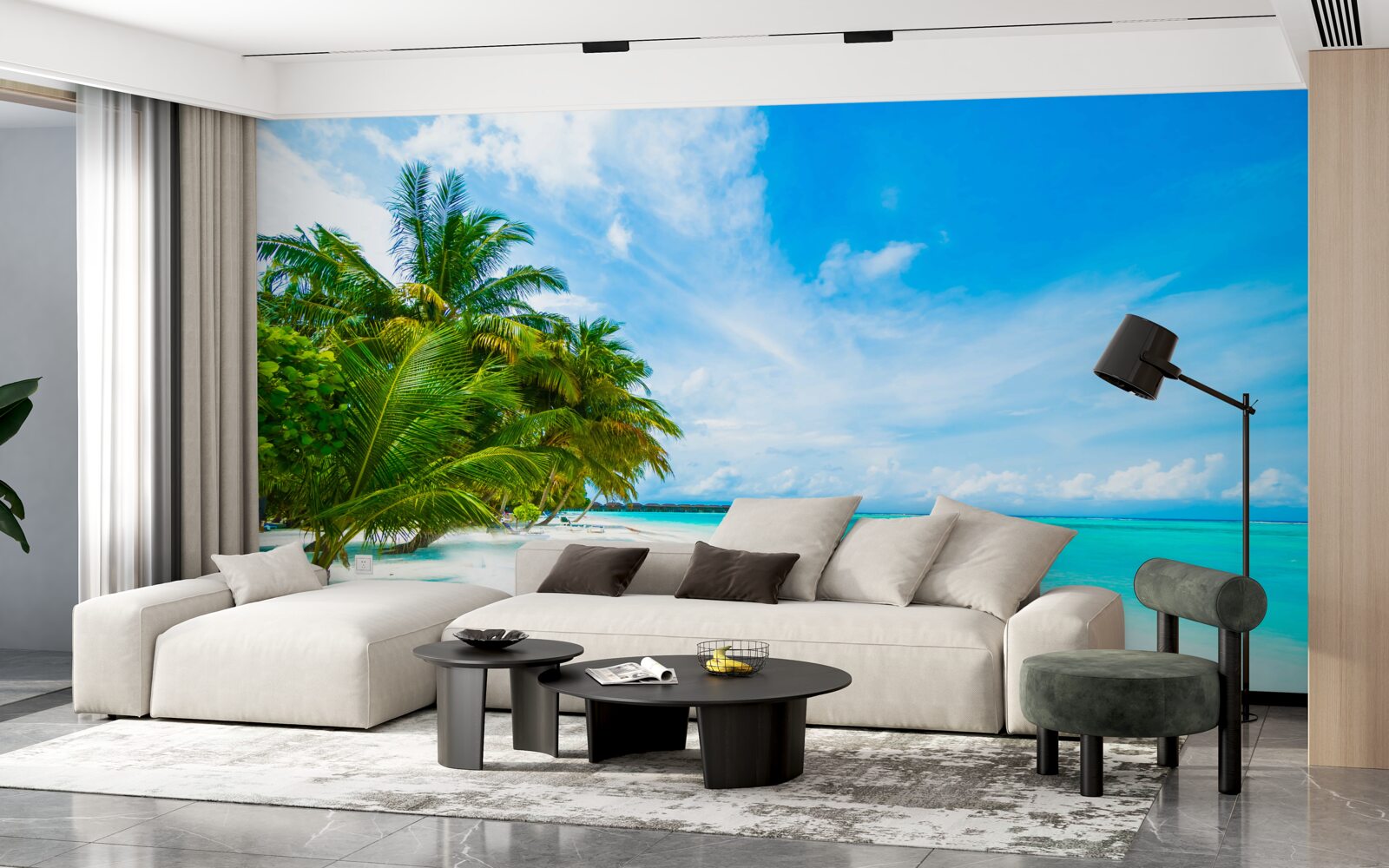 Fototapeta piesočné pobrežie a tyrkysová voda oceánu