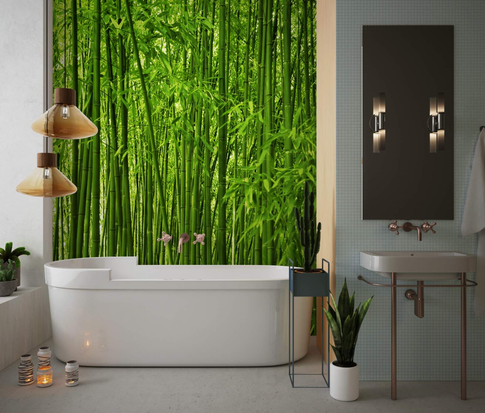 Fototapeta hustá tvorba tenkých bambusových búdok