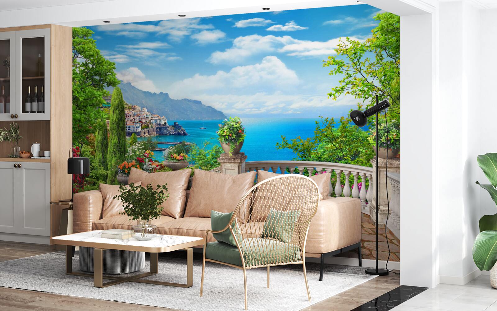 Fototapeta kamenná vyhliadka plošina s výhľadom na more