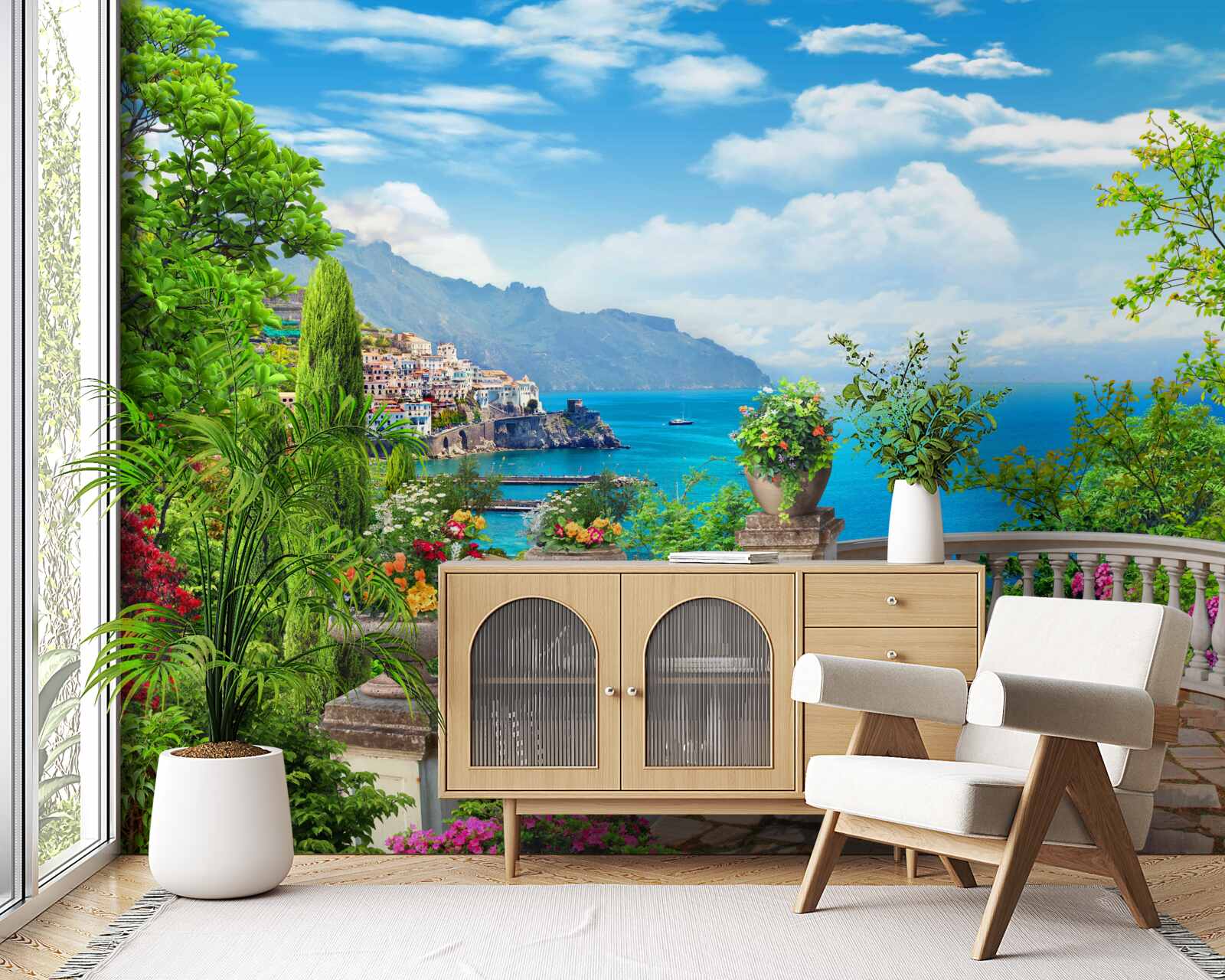 Fototapeta kamenná vyhliadka plošina s výhľadom na more