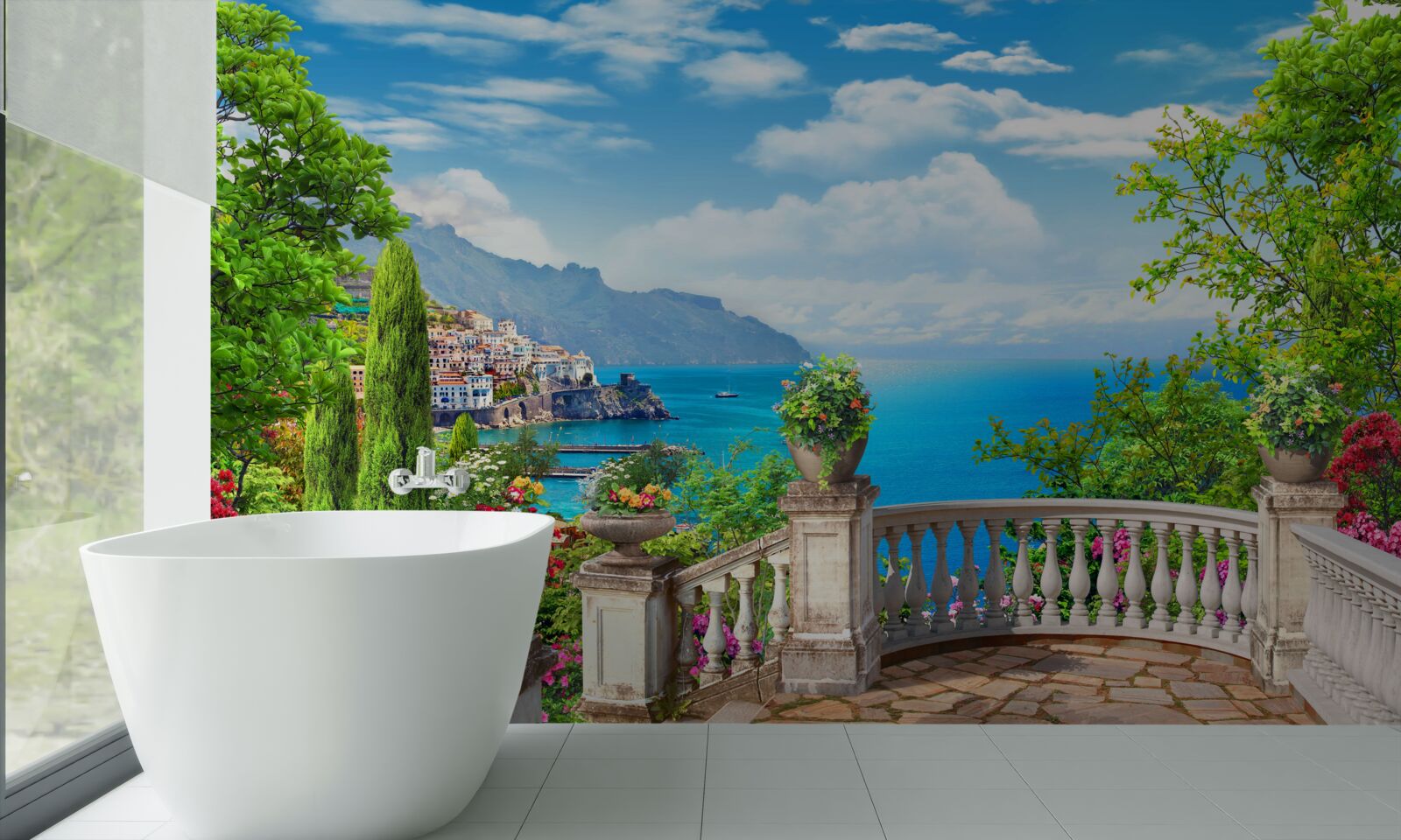 Fototapeta kamenná vyhliadka plošina s výhľadom na more