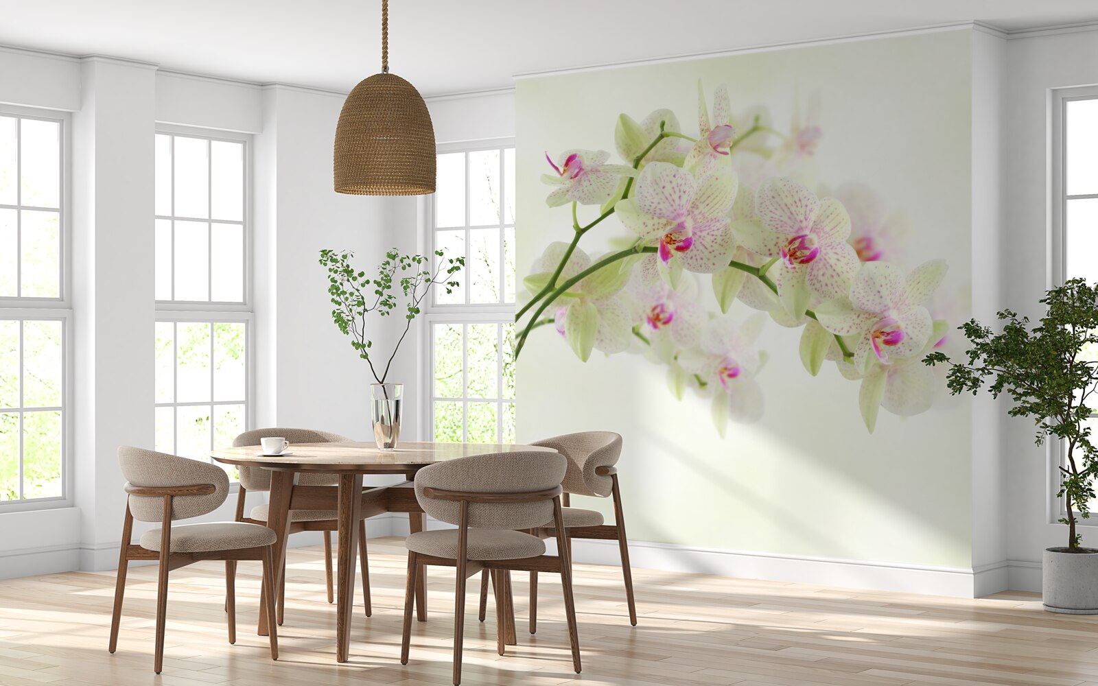 Fototapeta mimoriadne bujné konáre s púčikmi orchidí