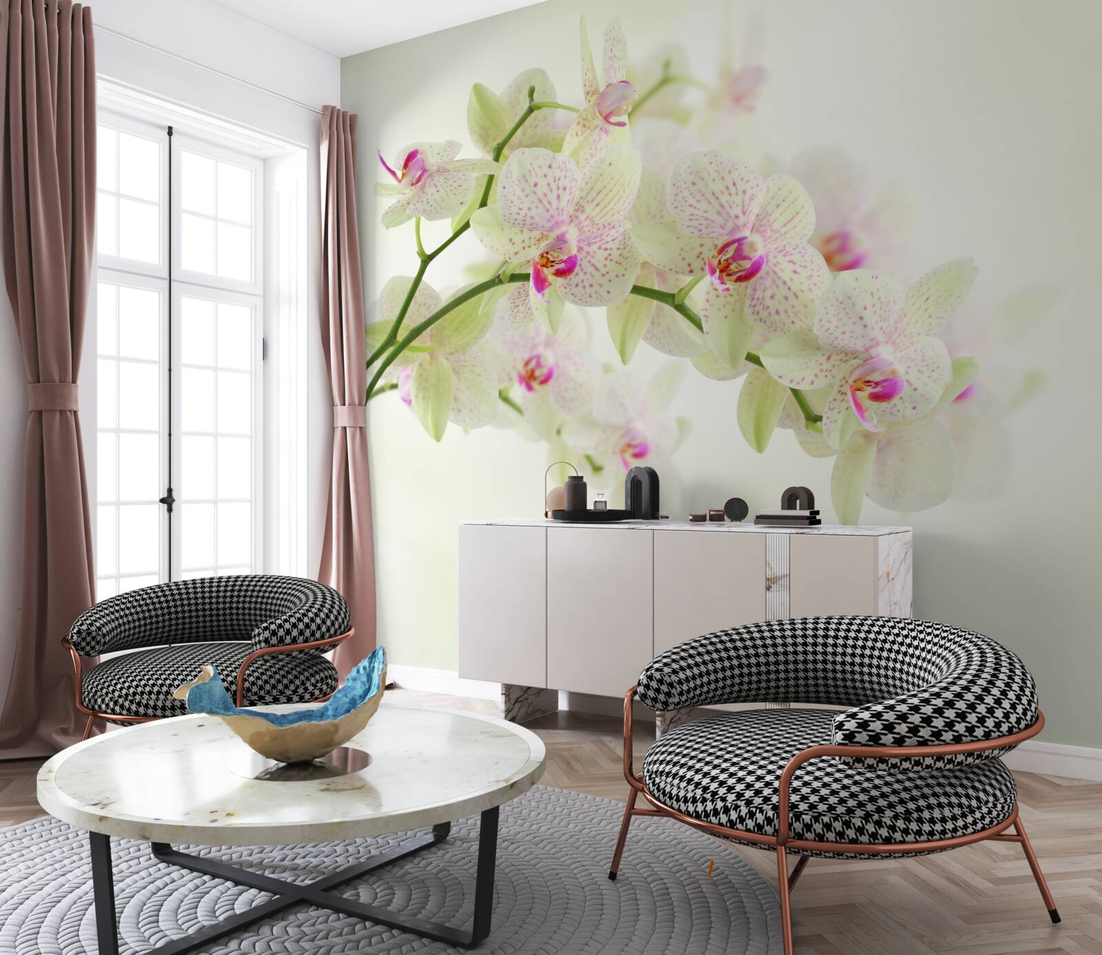 Fototapeta mimoriadne bujné konáre s púčikmi orchidí