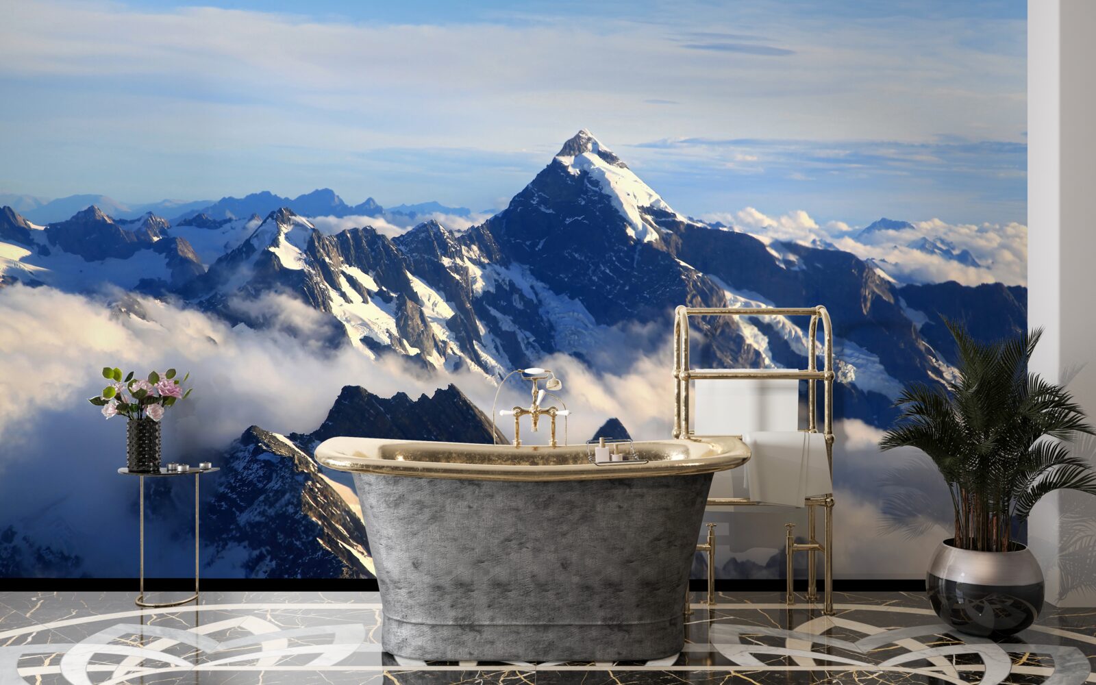 Fototapeta vysoko v horách sa šíri chladná hmla