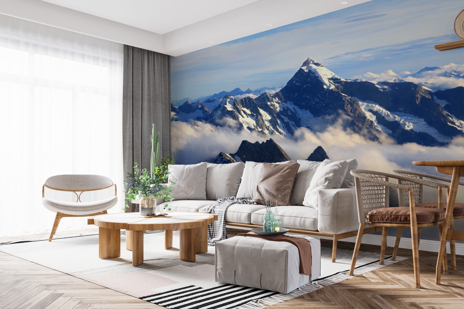 Fototapeta vysoko v horách sa šíri chladná hmla