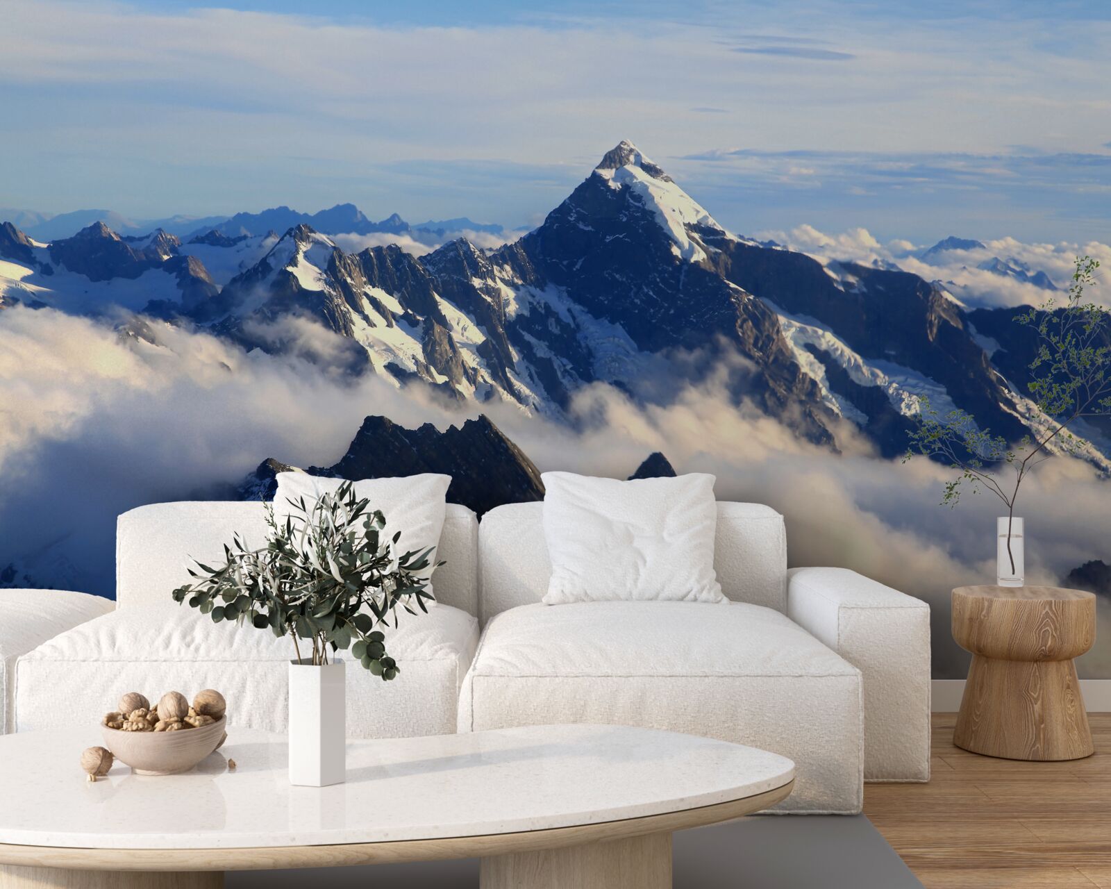 Fototapeta vysoko v horách sa šíri chladná hmla