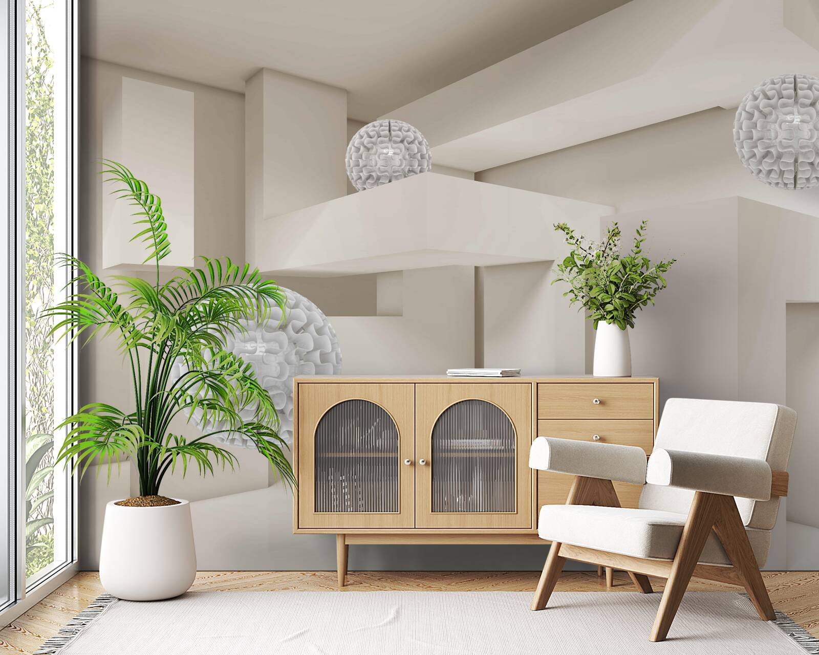 Fototapeta abstraktné biele omrvinky na vonkajšej strane obdĺžnikov