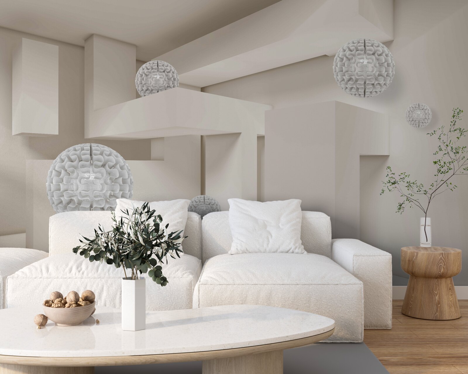 Fototapeta abstraktné biele omrvinky na vonkajšej strane obdĺžnikov