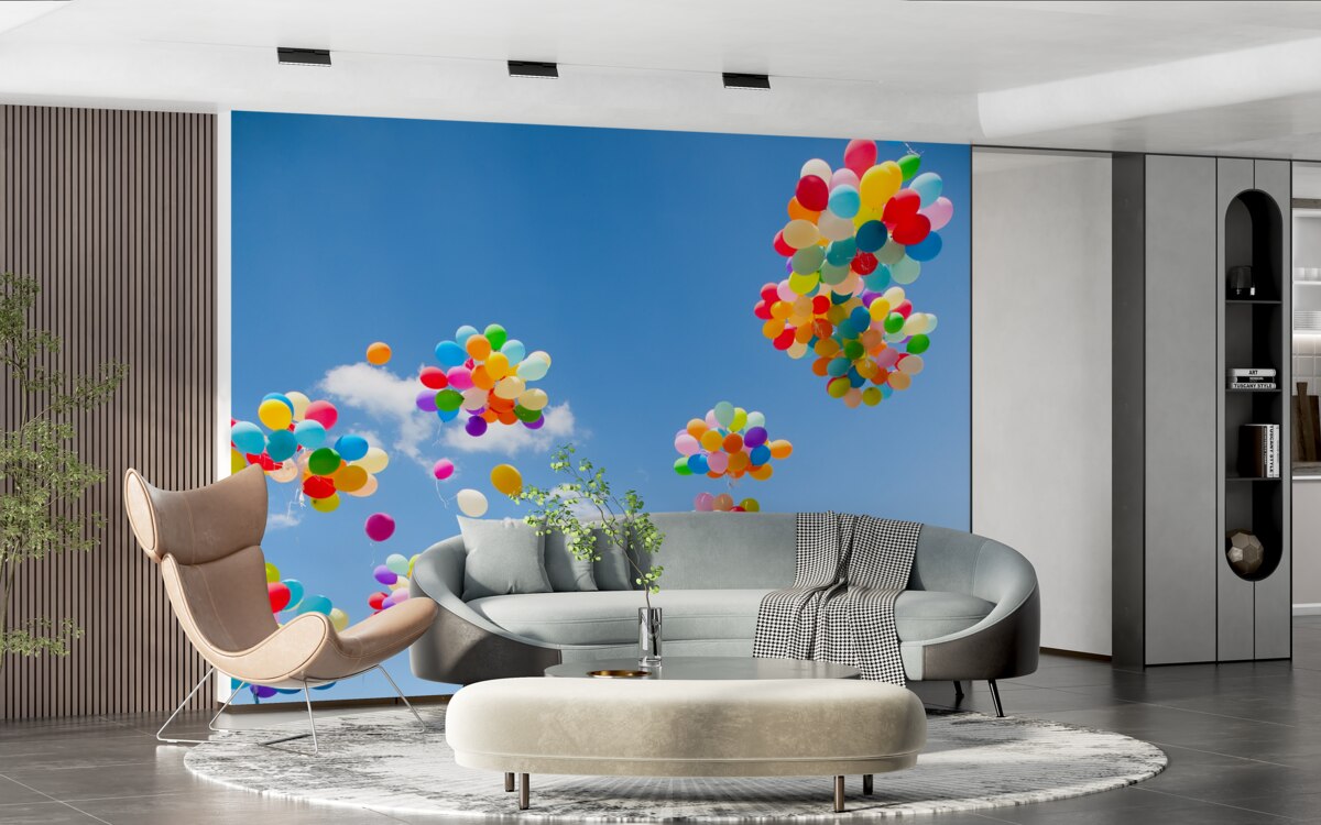 Fototapeta stovky farebnýchloptičiek krok do neba