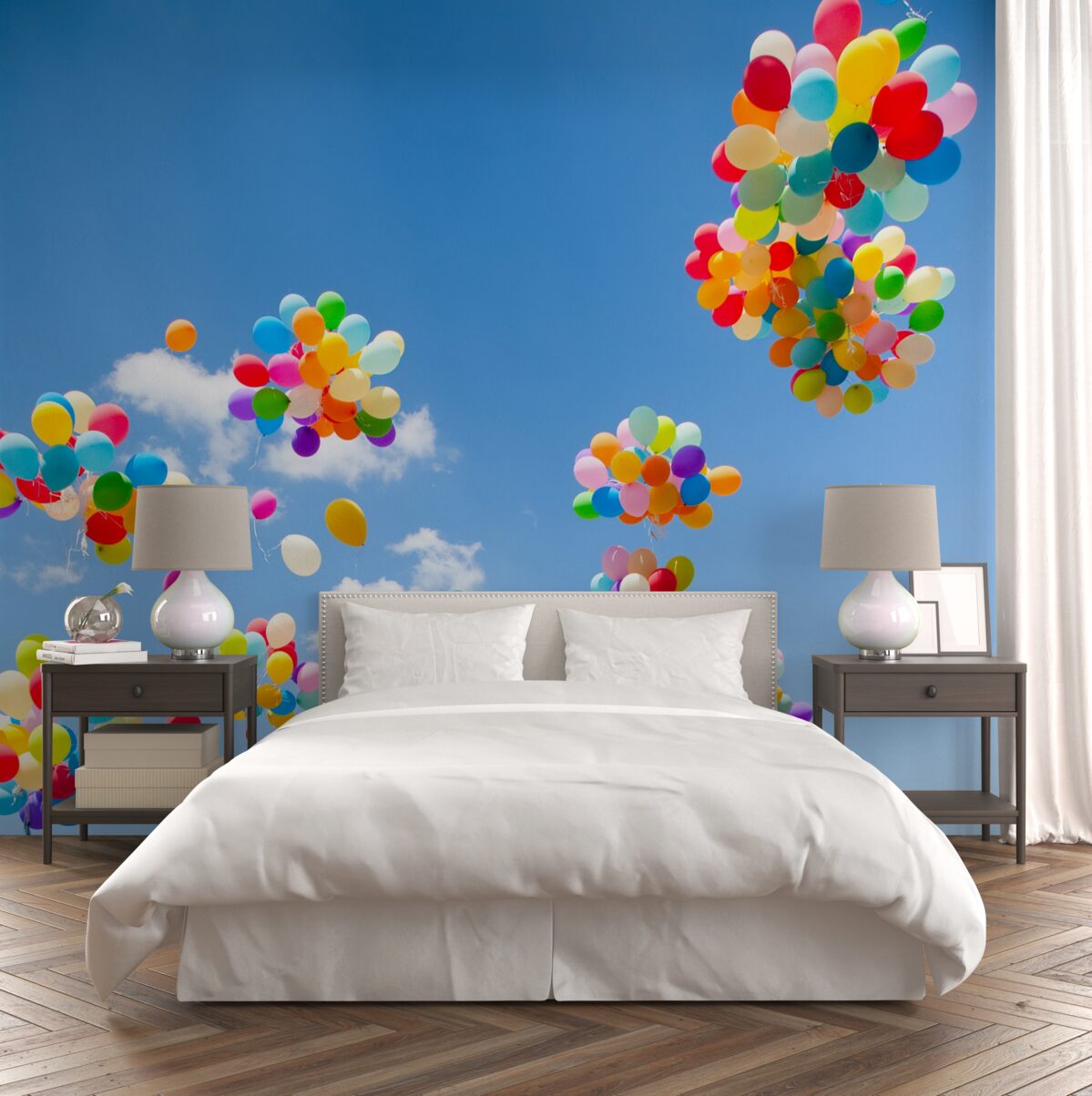 Fototapeta stovky farebnýchloptičiek krok do neba